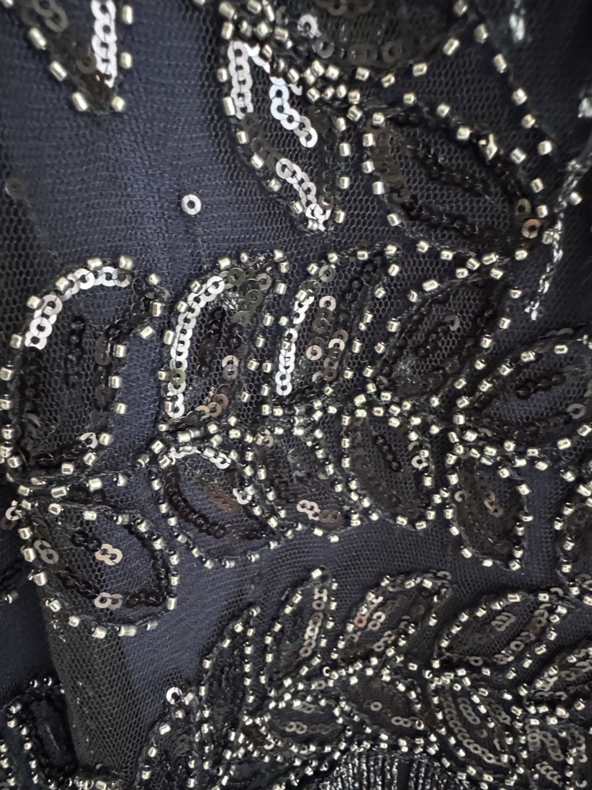 1920s Gatsby Style Beaded Fringe Flapper Dress Art Deco Cocktail Party Size S