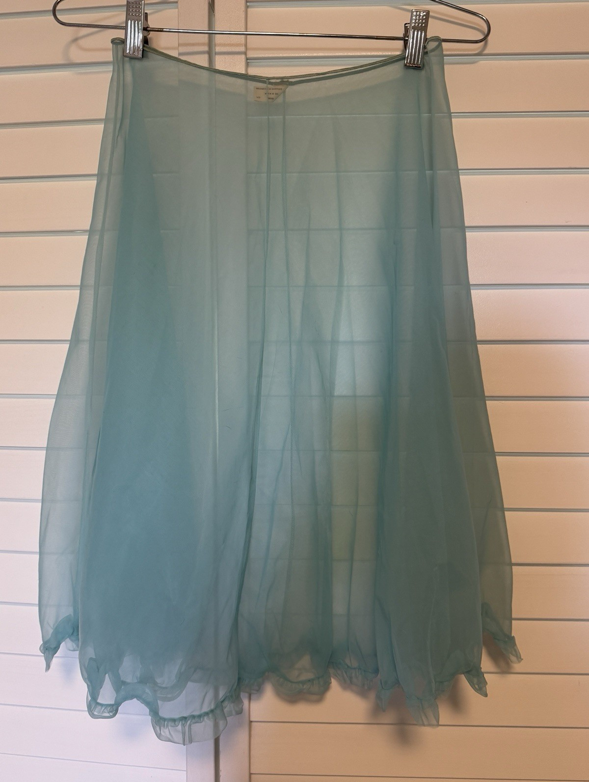 Vintage 1960s Henson Kickerknick Pale Blue Turquoise Petticoat Slip Skirt Small