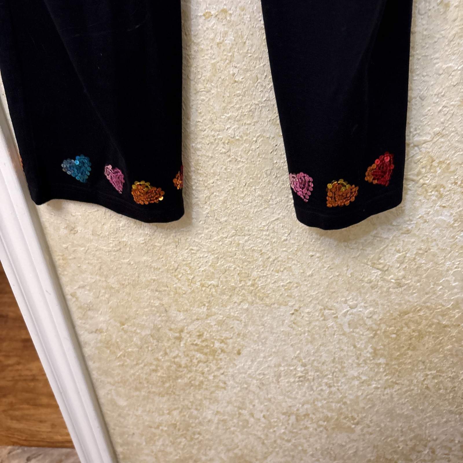 MICHAEL SIMON VINTAGE SET sequined Hearts Valentine&rsquo;s outfit pants & top used