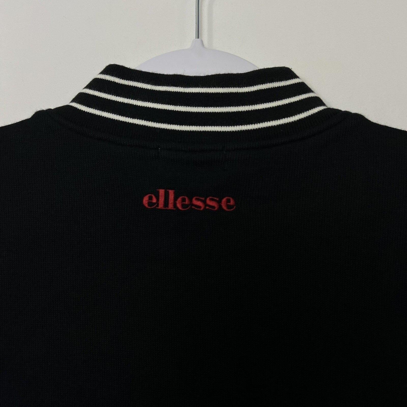Vintage Ellesse 1/4 Zip Pullover Long Sleeve Sweater Stripes Color Block Large