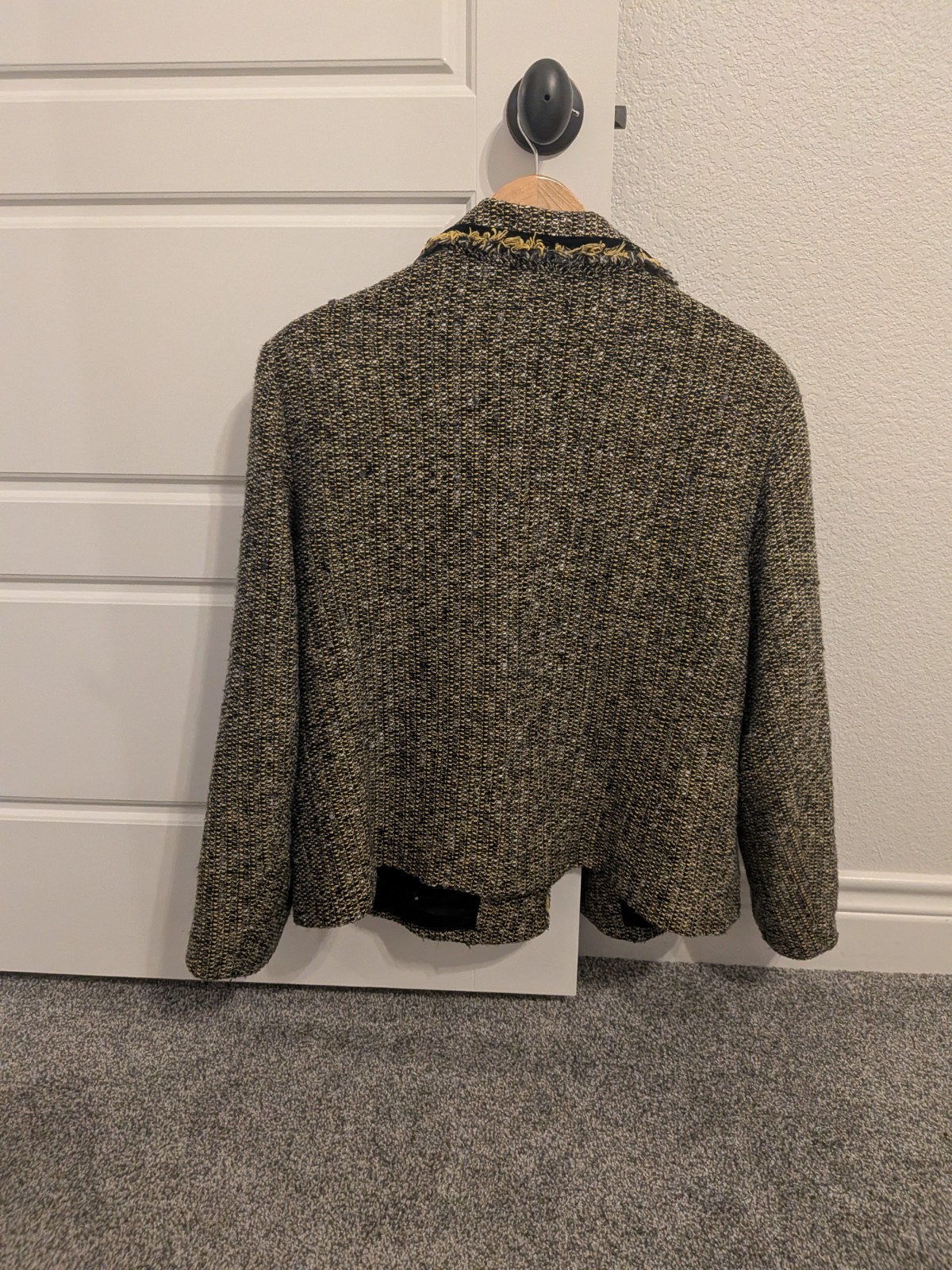 90s Vintage « Clueless » Conrad C Tweed Fringe Blazer Jacket – Size 1XW / 18W