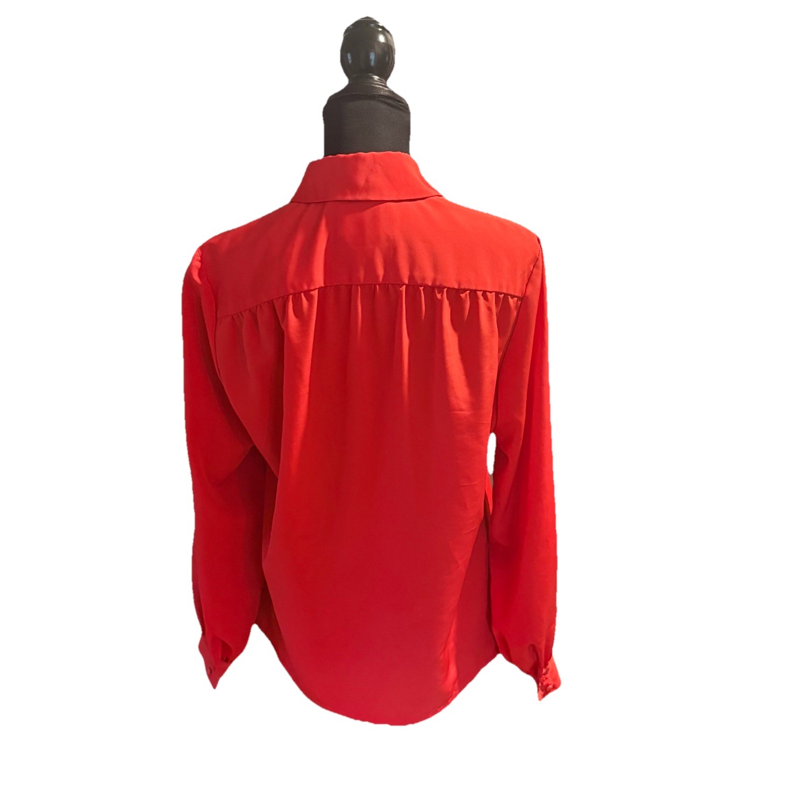 Vintage Pendleton Classy Office Posh USA Womens Red Button Blouse Top 70-80s S/M