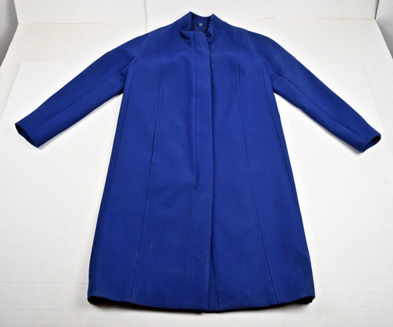 Overcoat American Airlines Issued Size L 2016 Blue Lined Poly Wool Dual Zip Warm