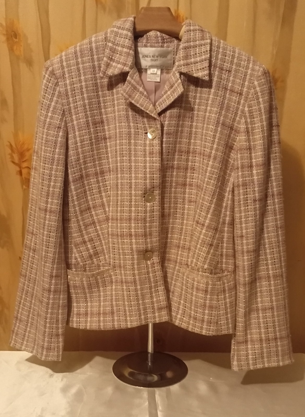 Jones New York – Women&rsquo;s Vintage Tweed Blazer-Style Jacket – Plaid Pattern (Size