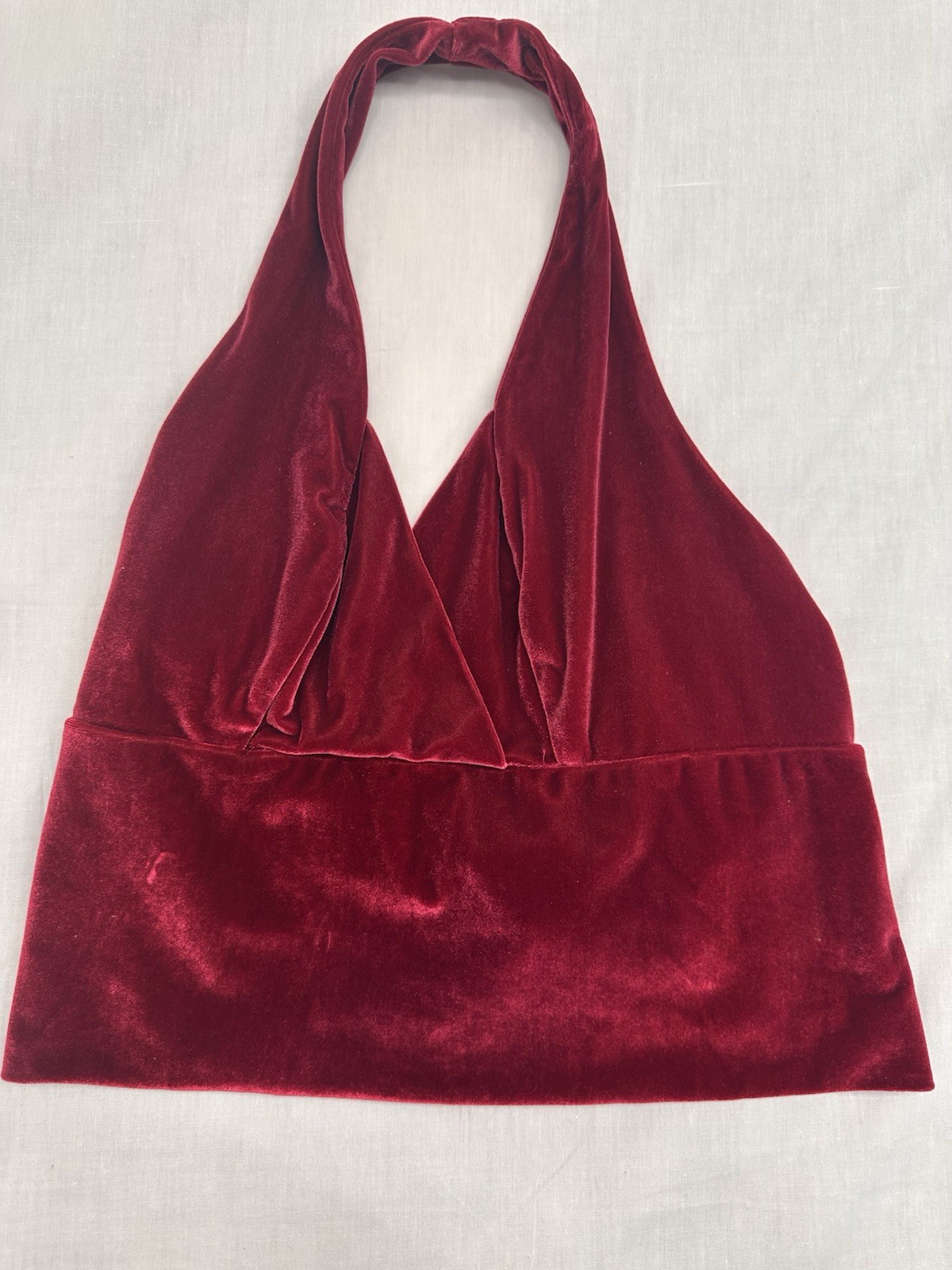 Newport News Women&rsquo;s Vintage Velvet Style Halter Top Y2K 2000s Size Large