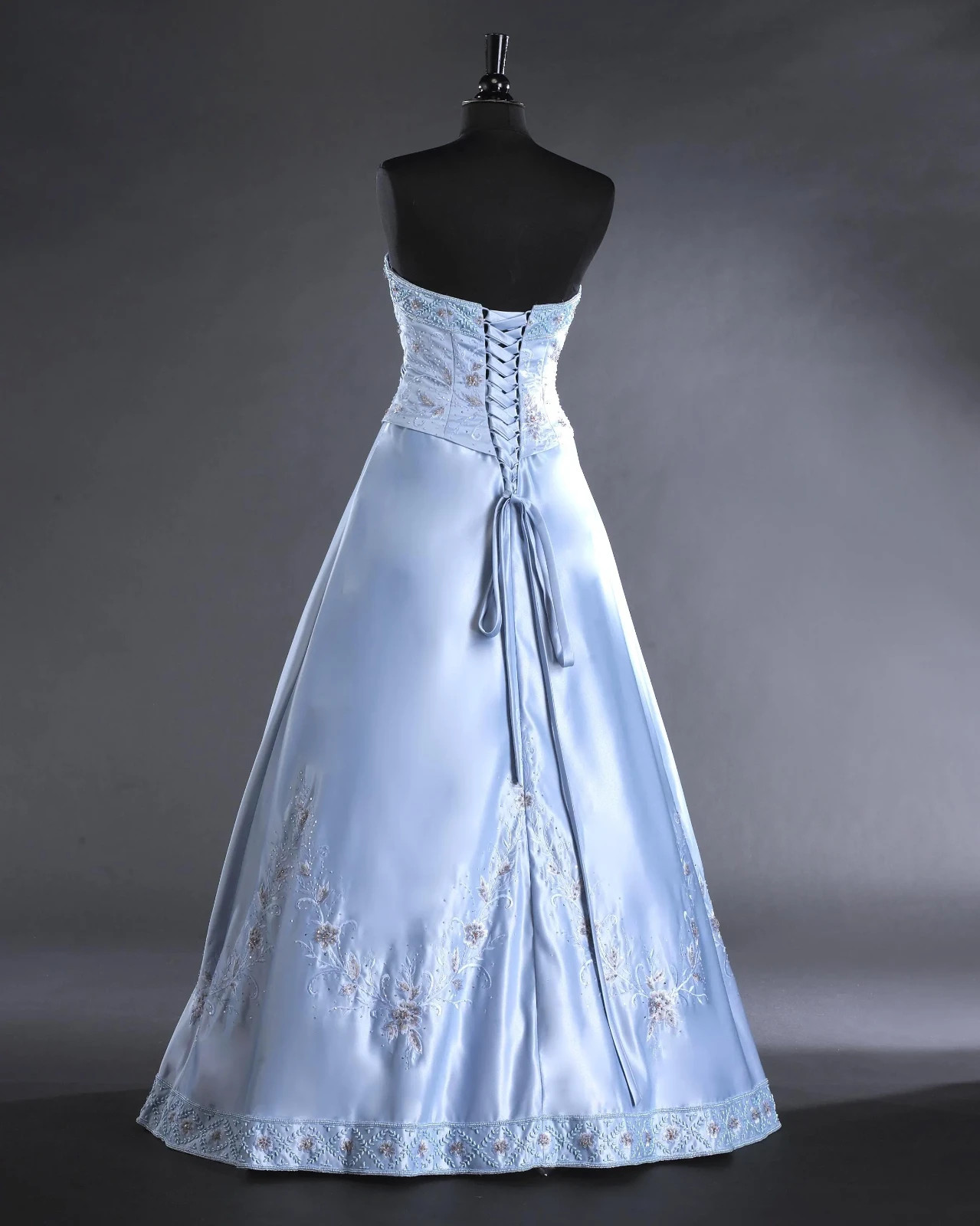 Jasdee Dress Length 58&Prime; Inch Hand Work Beading & Embroidery On Satin Style 2001