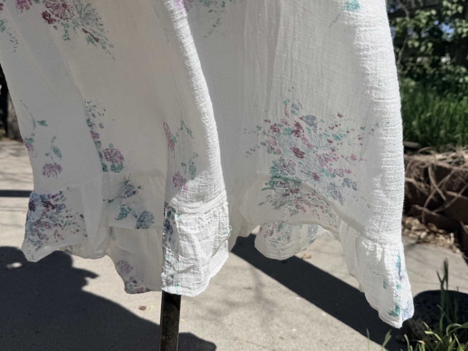 Vtg 70&rsquo;s Style Cotton Gauze Camisole Med/Lg Sundress Ultra-feminine Romantic
