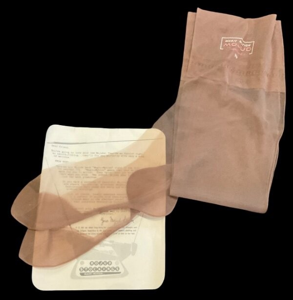 Vtg Mojud SEAMED Dress Sheer Stockings Sz 9.5 Lngth 31 Suntan Cuban Heel