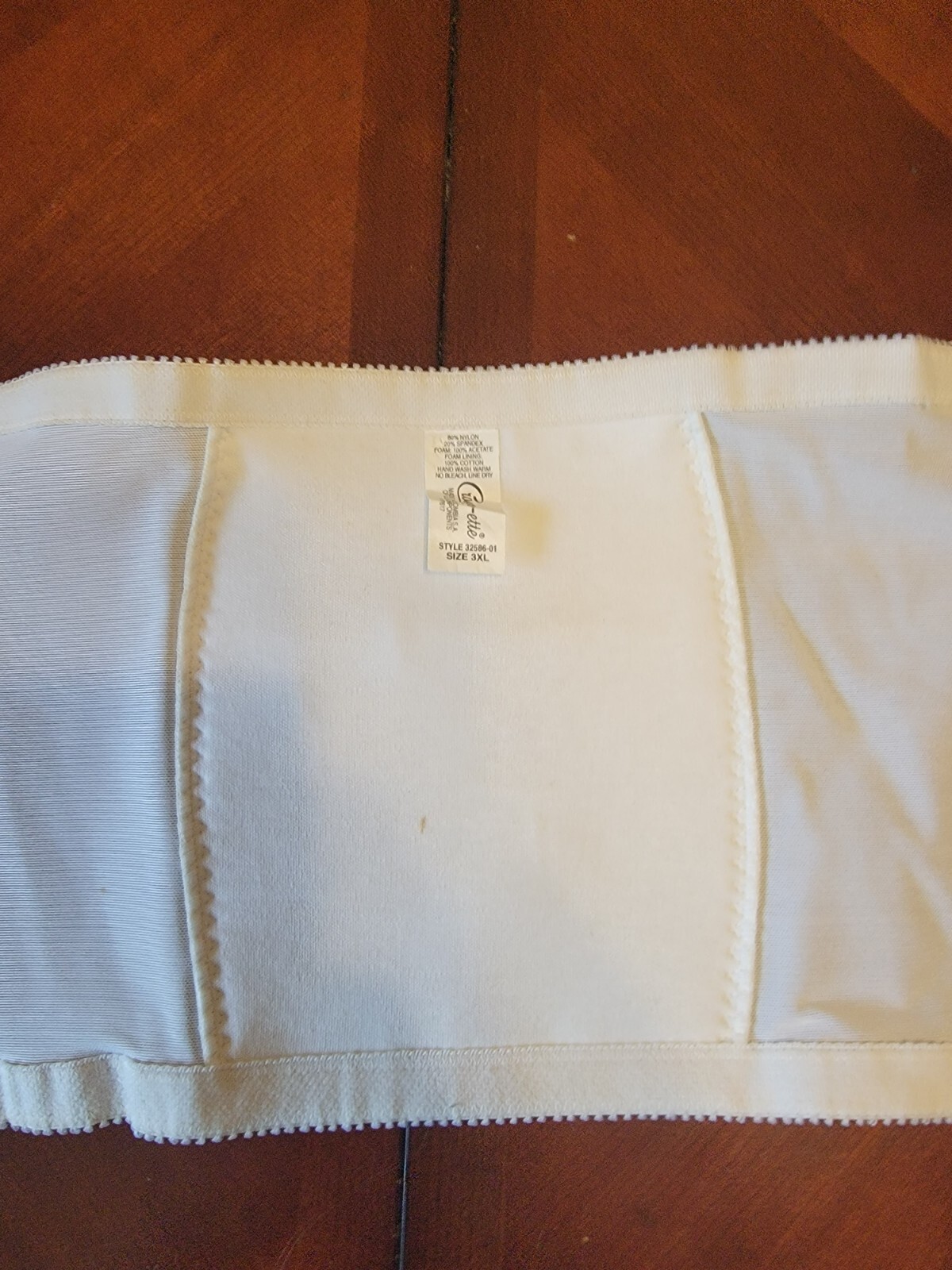 Vintage Crown-ette Open Bottom Girdle Corset White Nylon Hook- eye 3XL