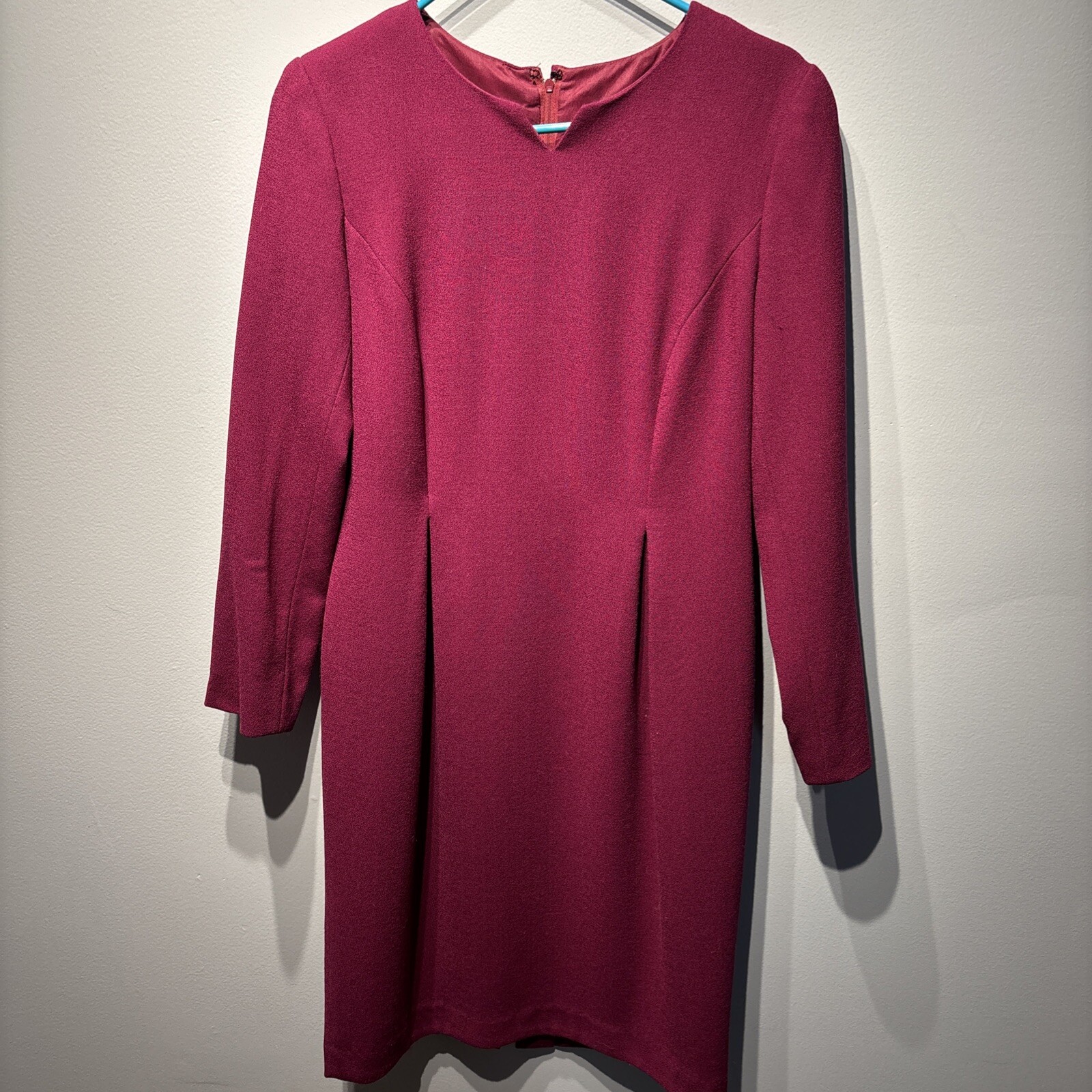 Vintage Maggy London Wool Dress Purple Long Sleeve Sz6P Fully Lined