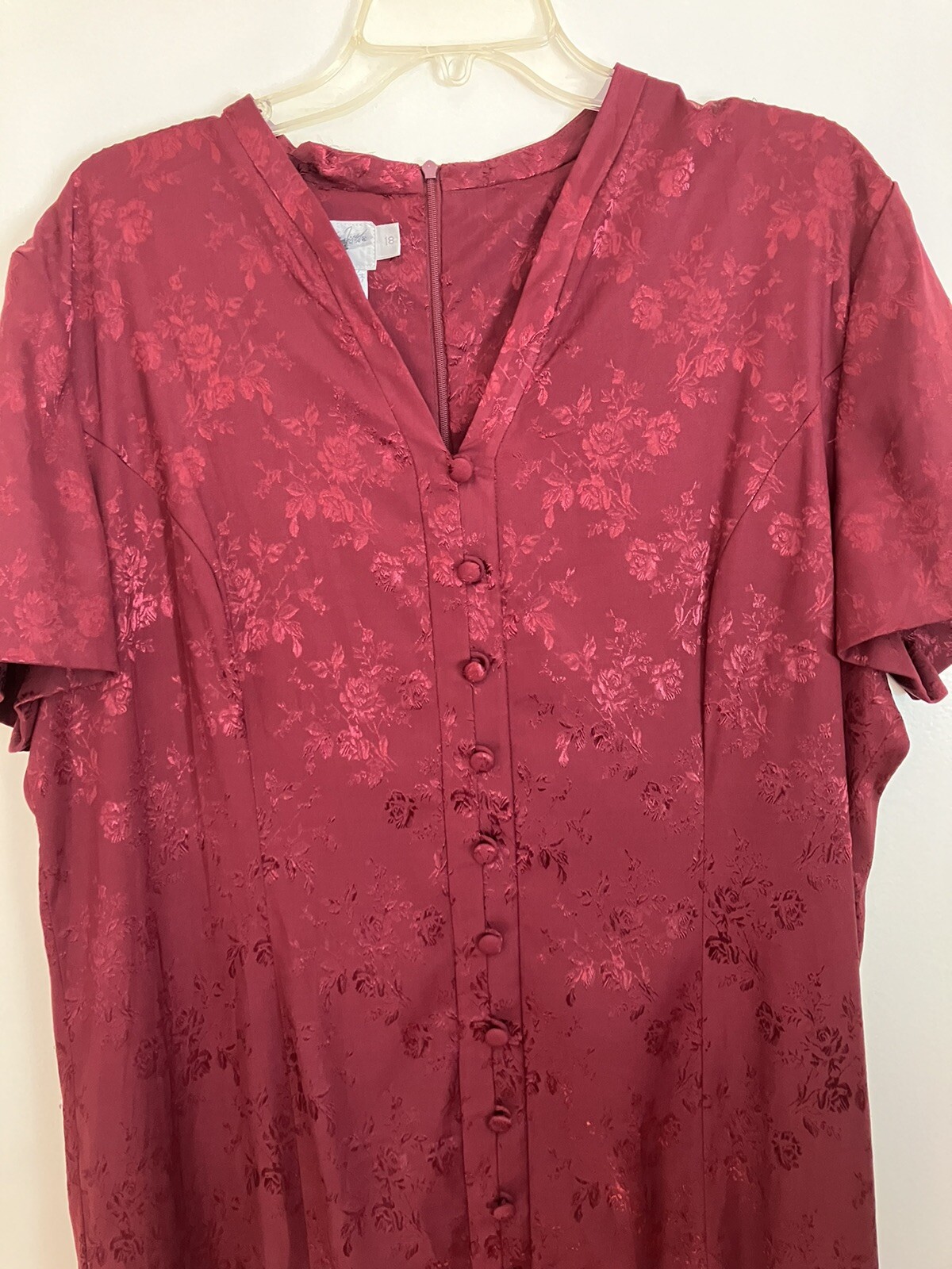 Vintage Jacqueline Ferrar 90s Red Floral Silk Dress