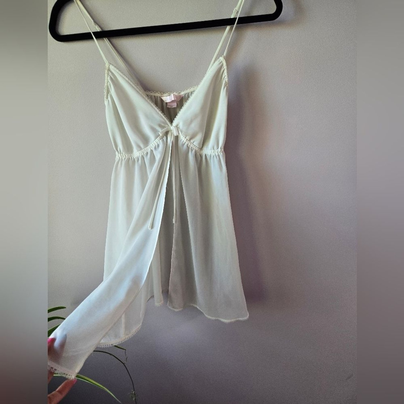 VTG Victoria’s Secret Pink Label Sheer White Babydoll Chemise Nightie – XS