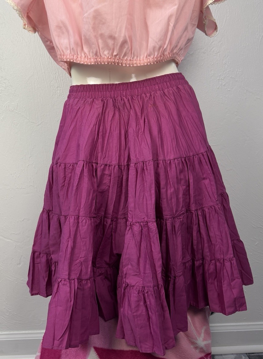 Vtg Partners Please Malco Modes Magena Ruffles Prairie Square Dance Skirt Sz Sm