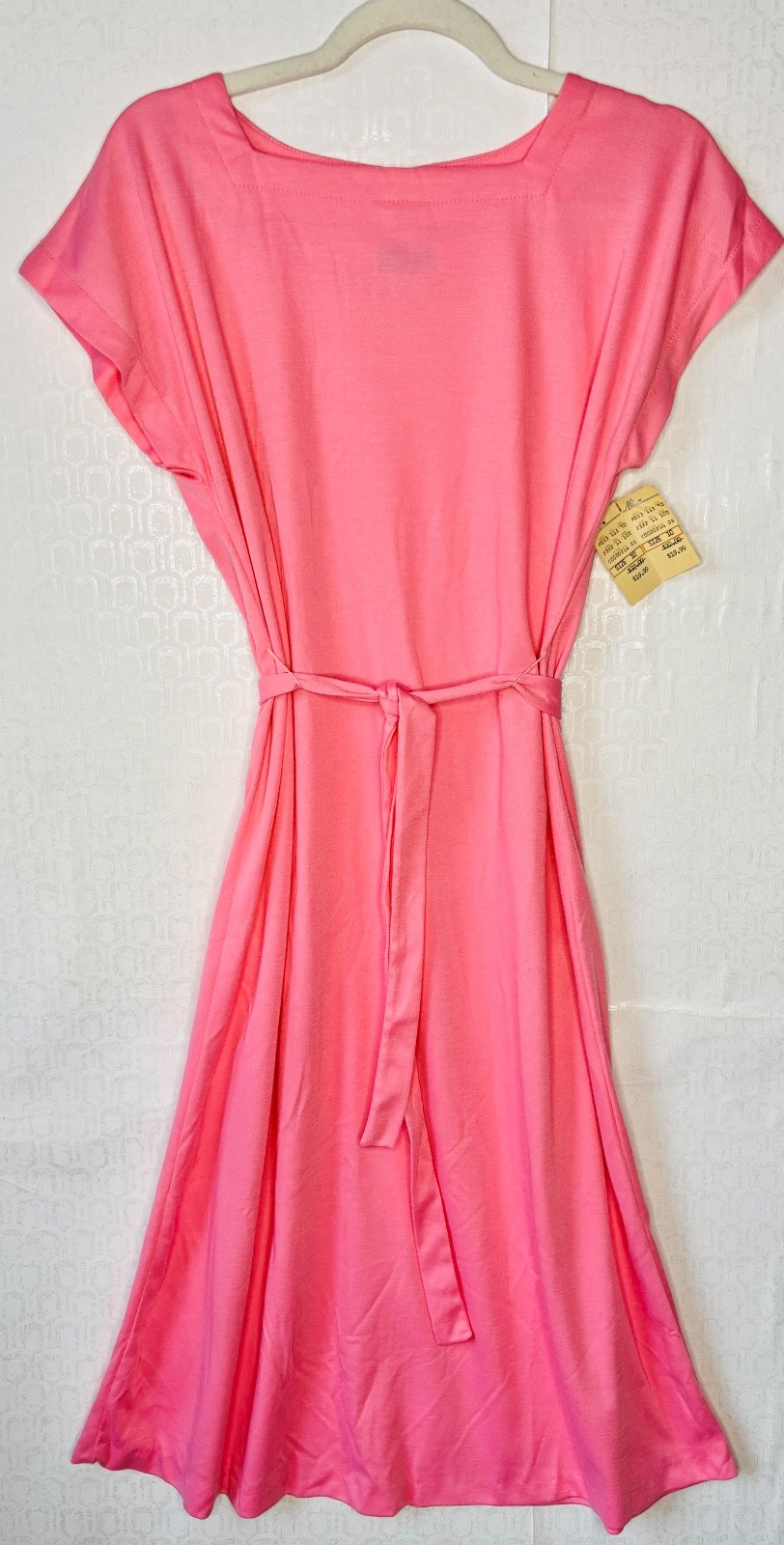 NOS VTG 80&rsquo;S MARCH I BUBBLEGUM PINK BELTED SHIFT DRESS*10 S