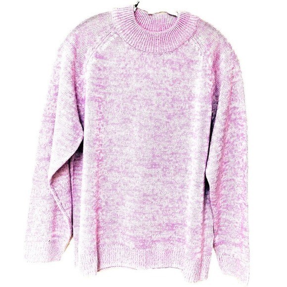 Venus Pink Variegated Crewneck Sweater Womens 10 NWOT Pullover Casual Activewear