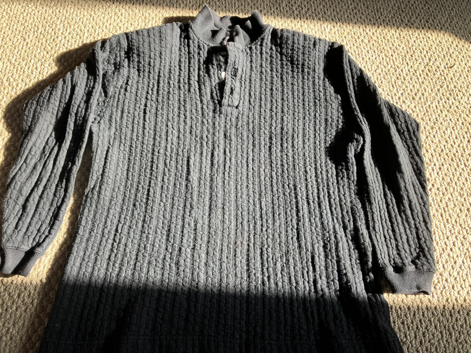 Rare Vintage CP Shades Black Shirt 3/4 Sleeve Knit 100% Cotton San Francisco