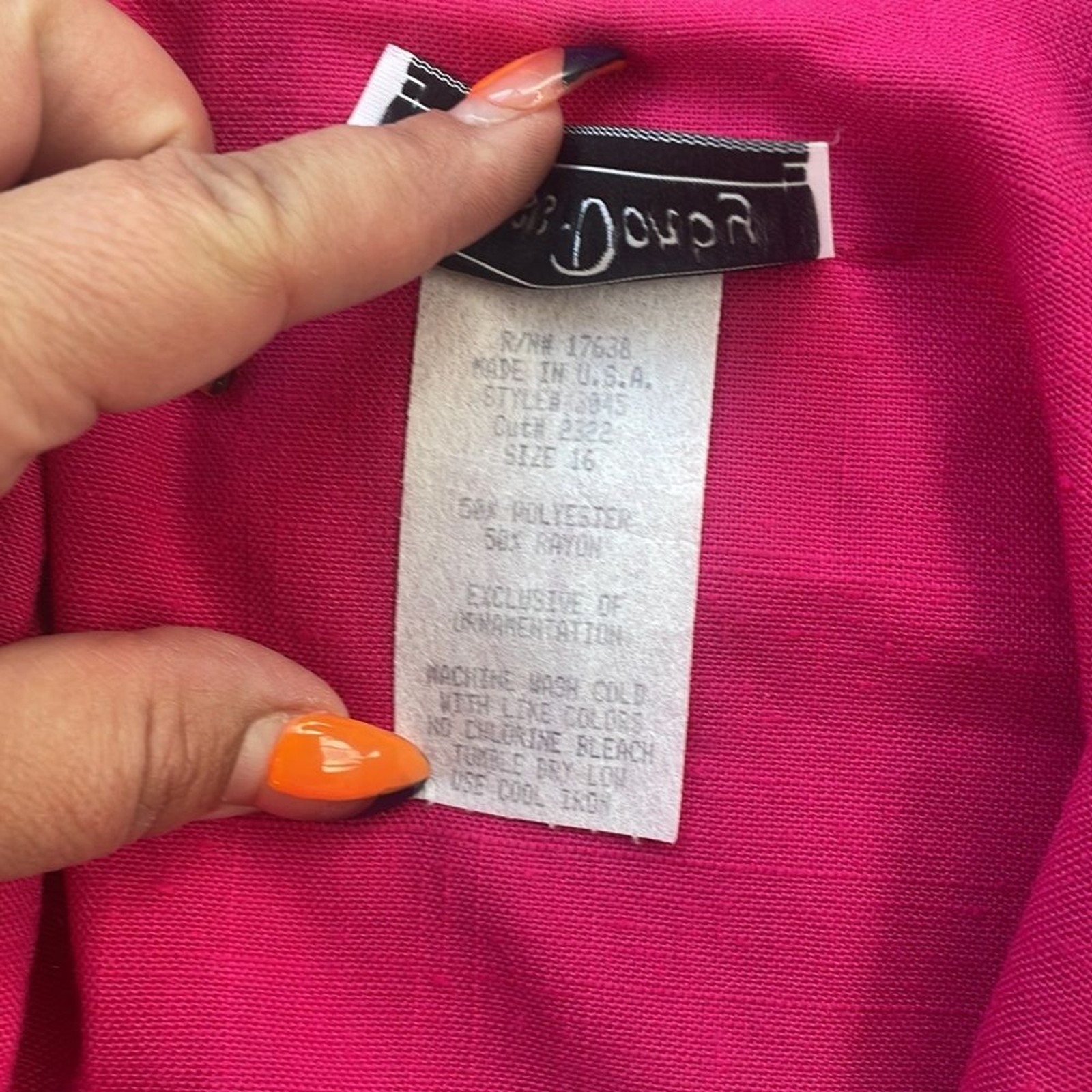 Miss Dorby Vintage Collared Button Down Dress Hot Pink 16