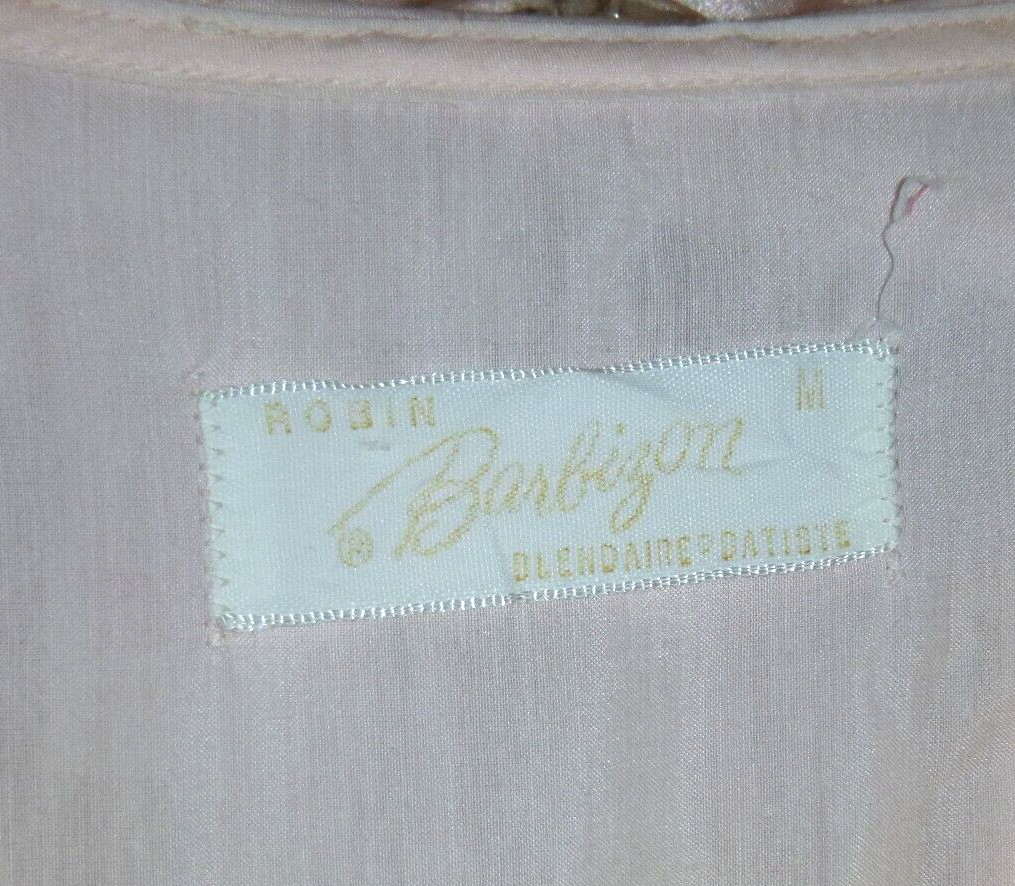 Vtg Barbizon Blendaire Batiste Robin Style Short Nightgown Pink Lace Trim Sz M
