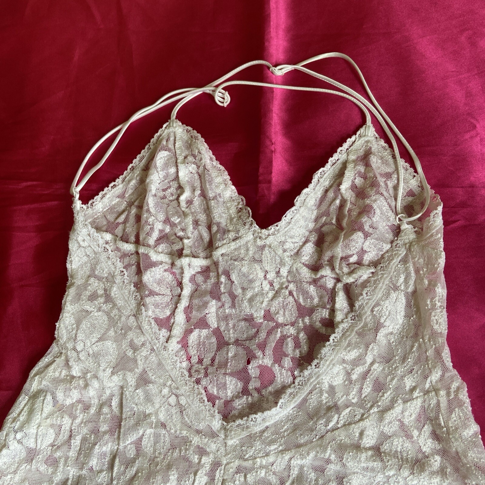 Vintage Intimate Attitudes Sz. 2X Polyester Blend Sheer Lace Baby Doll Nightgown