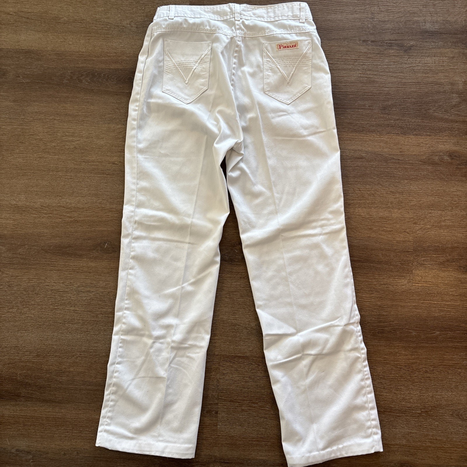 Vintage PIZZAZZ Pants High Waist 70s 80s White Made In USA 30×30