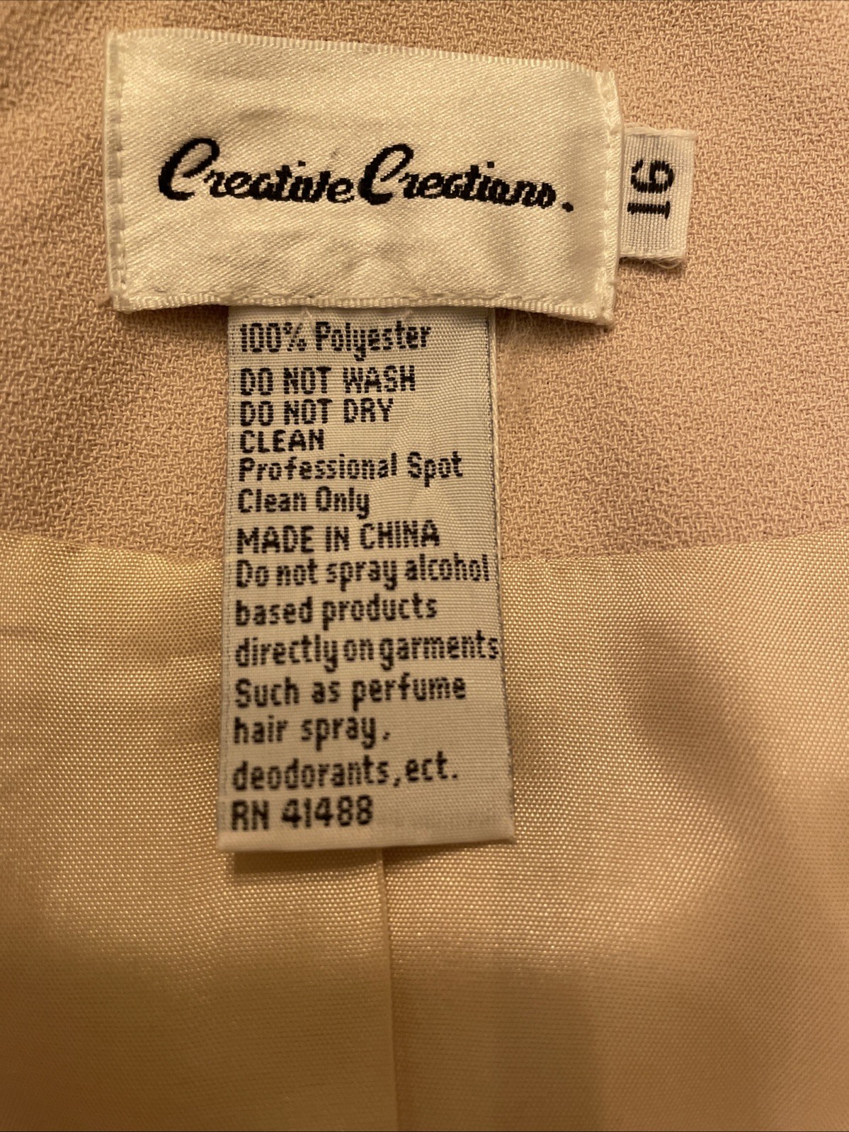 VTG NWT Creative Creations Womens Taupe Beaded Party Cocktail Jacket Dress Sz 16