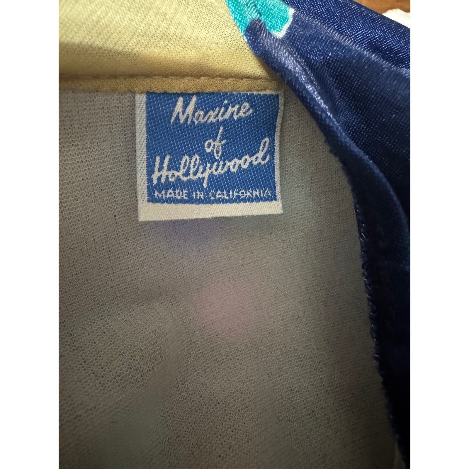 Maxine of Hollywood Vintage One Piece Swimsuit Navy Blue Abstract Polka Dot 16