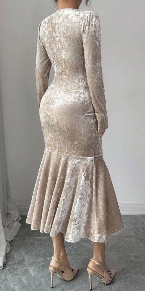 NEW Shiny Crushed Velvet Dress 1X 14 Body Con Elegant Dress Hourglass Wiggle