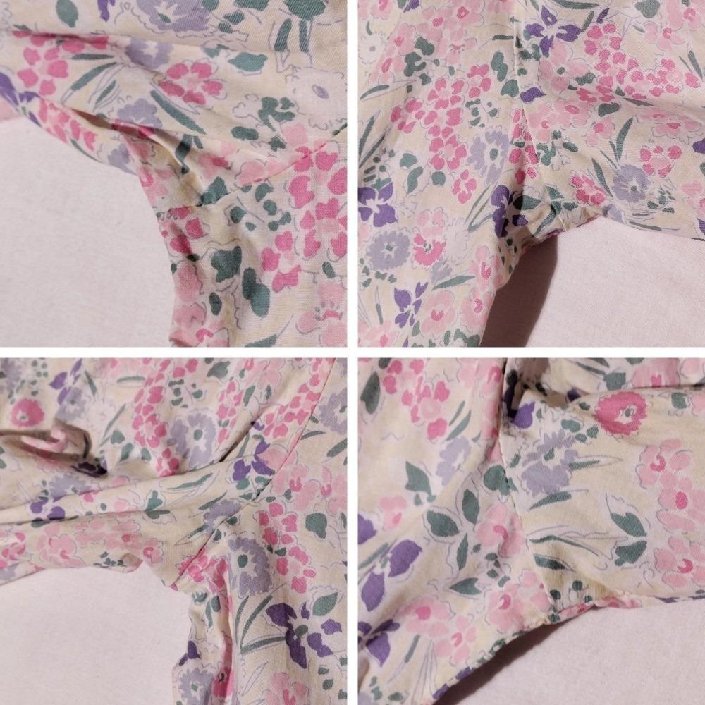 Vintage Laura Ashley Floral Cotton Dress Made in Great Britain Pink USA 8