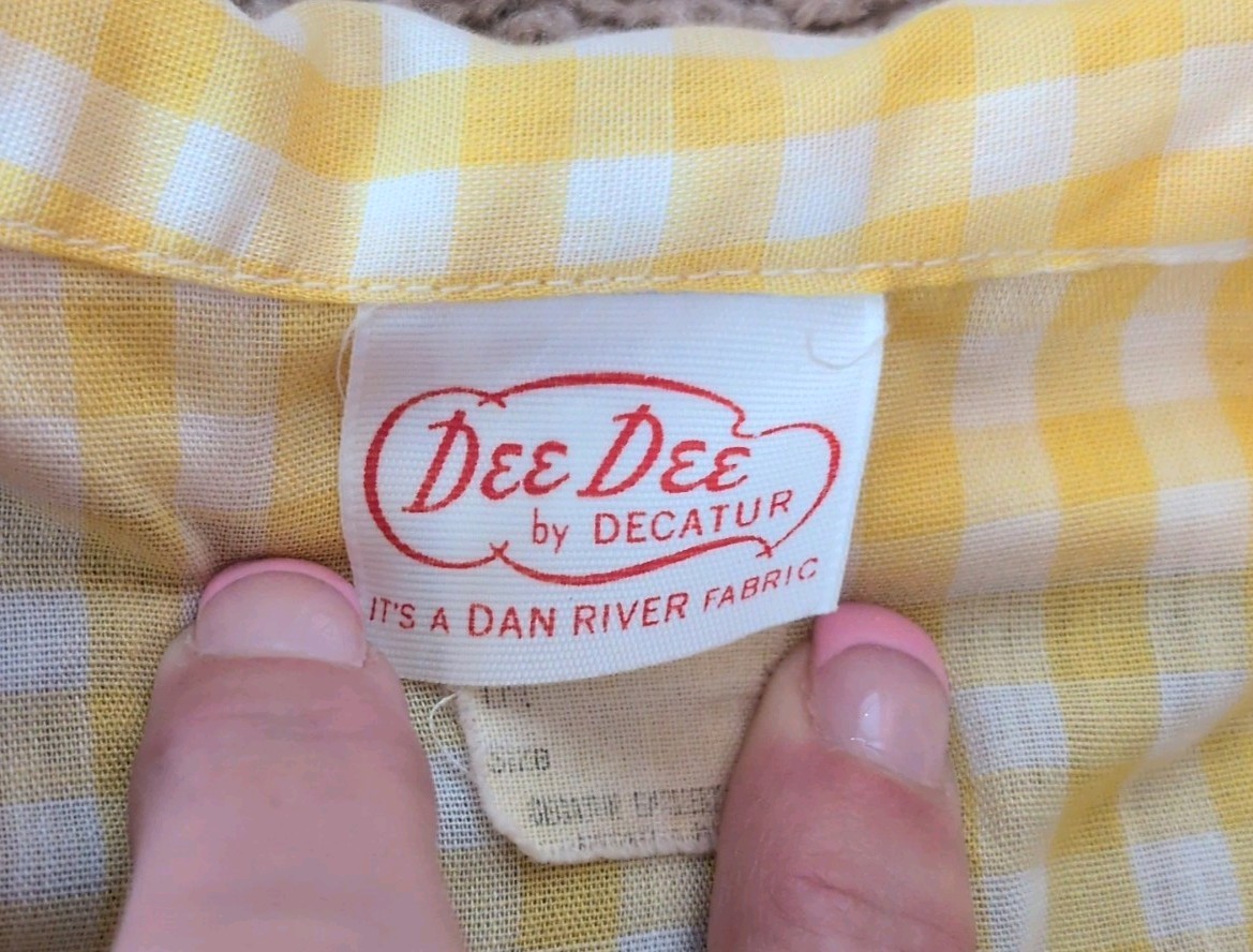 Vintage Yellow Checked Housecoat/Robe 1950/1960
