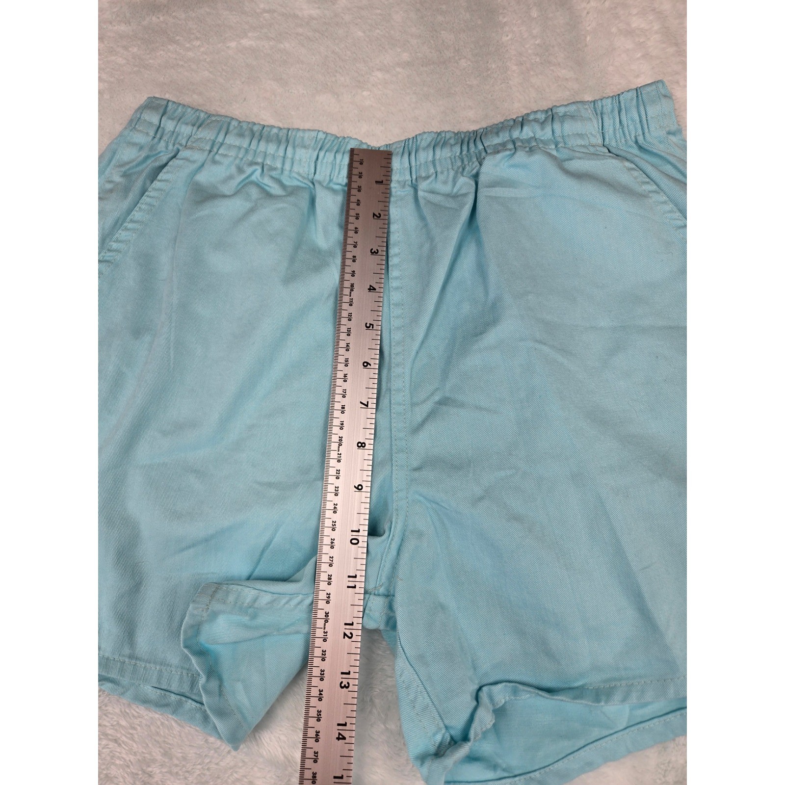 Ocoee Activewear Light Blue Cotton Elastic Waist Short Vintage 90s Made in USA L