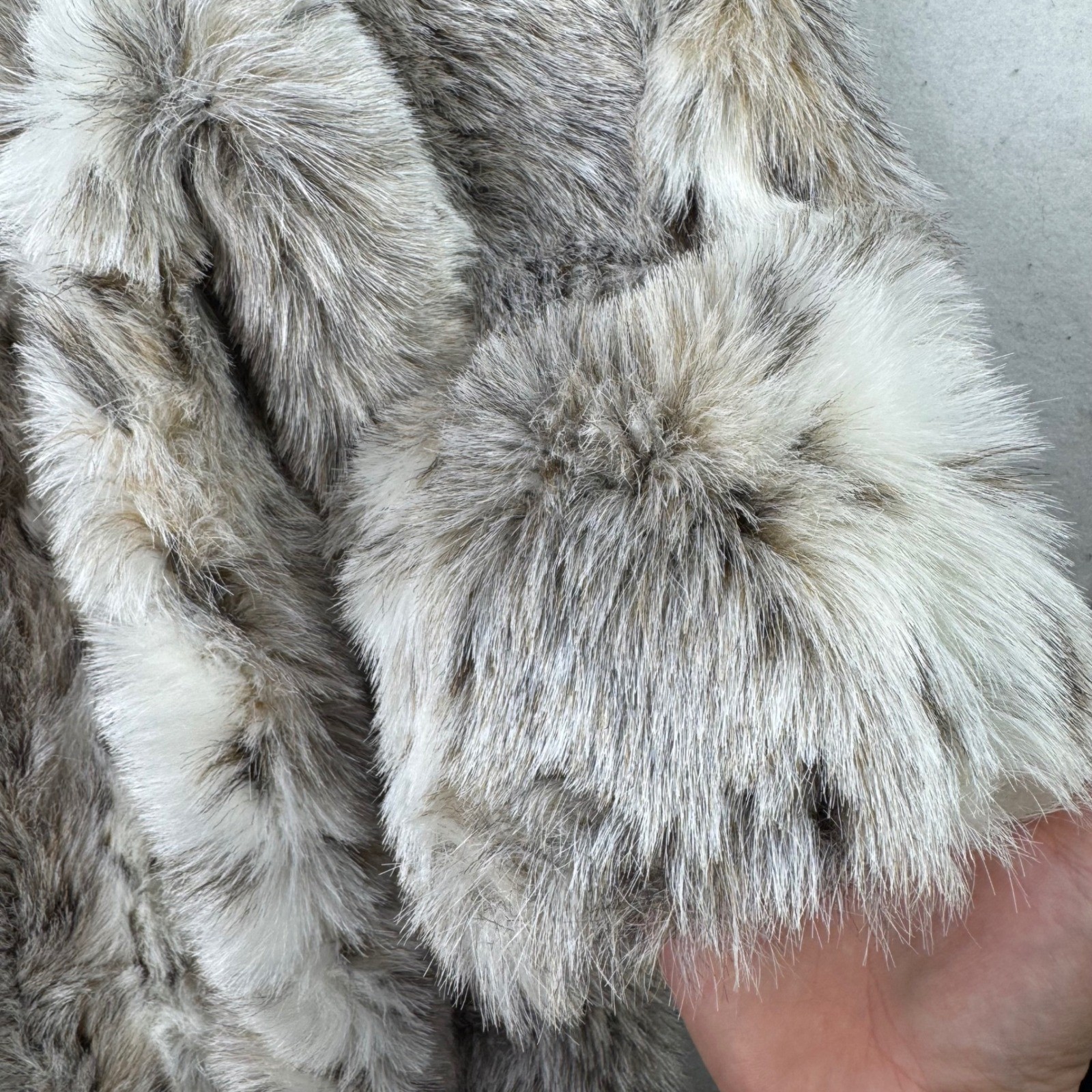 Miss New Yorker Faux Fur Coat Women Medium Gray Vintage Faux Lynx Mob Wife Luxe