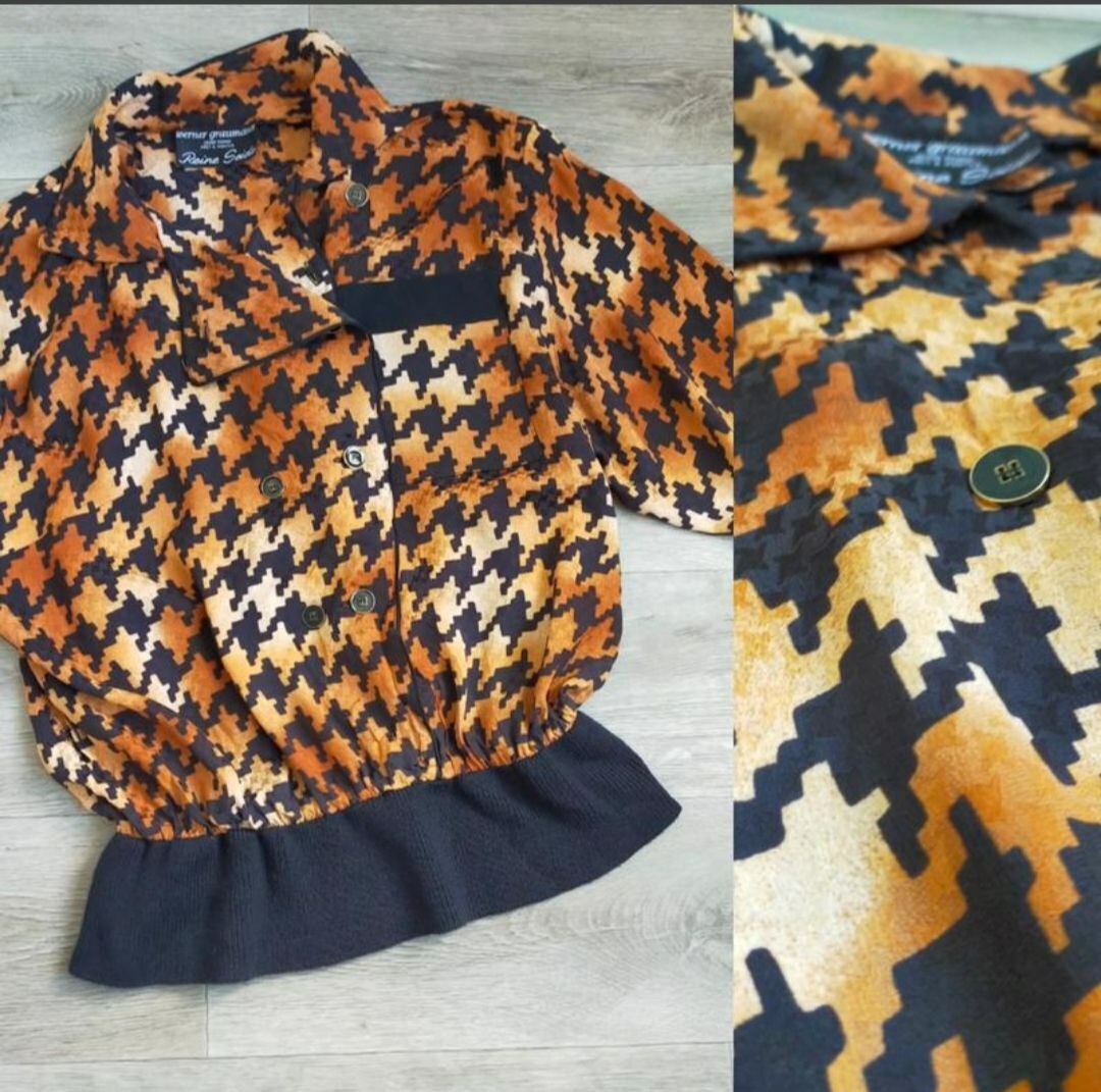 Double-breasted blouse in « houndstooth » Werner Graumann D46/XL