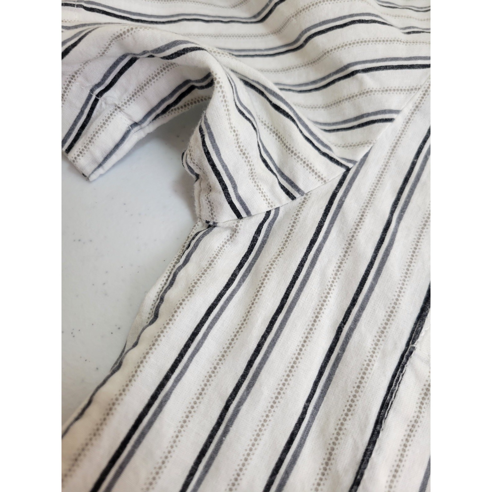 Cherokee Button Down Shirt Vintage 90s Minimalist Striped Short Sleeve White M/L