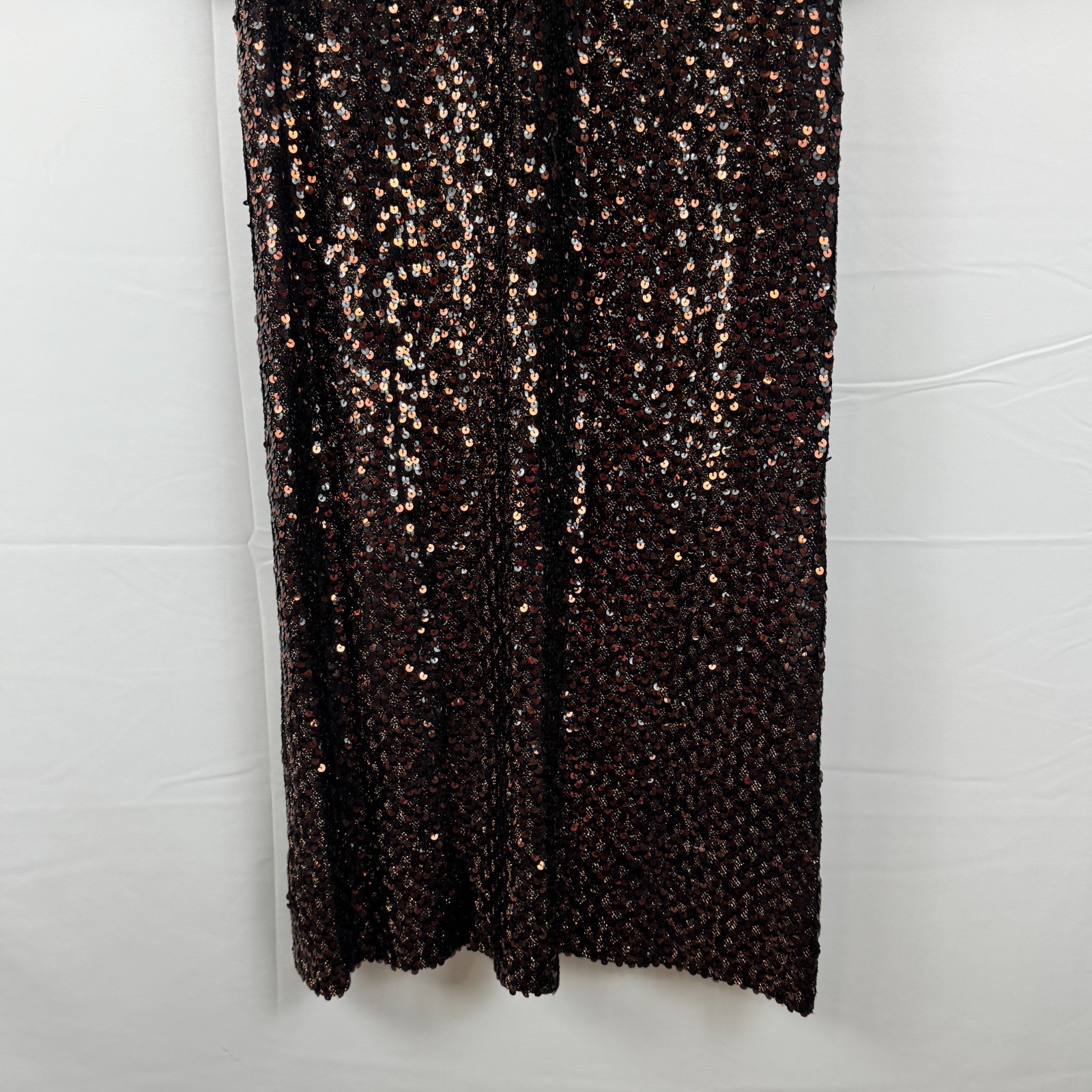 Marita By Anthony Muto Retro Bronze Sequined Long Vintage Dress 60&rsquo;s