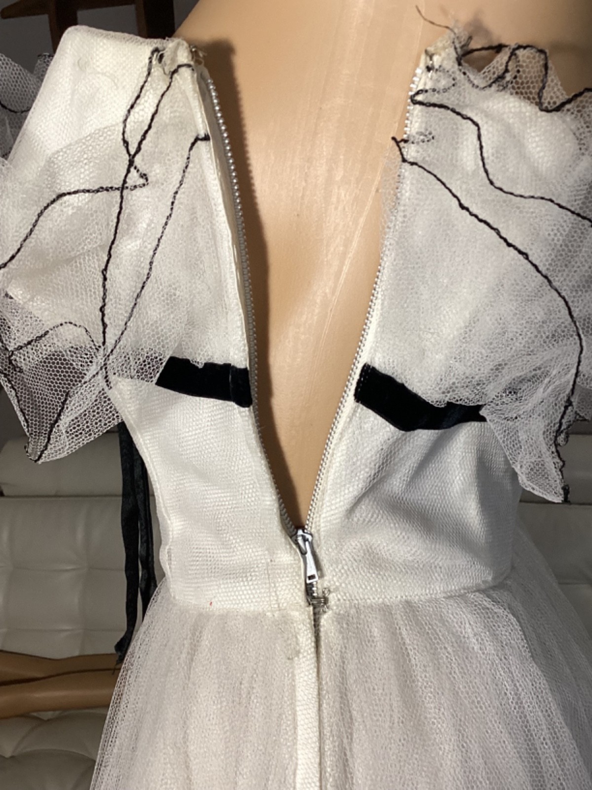 Vintage 1950&rsquo;s Will Steinman Original Black & White Tulle Strapless Party Dress