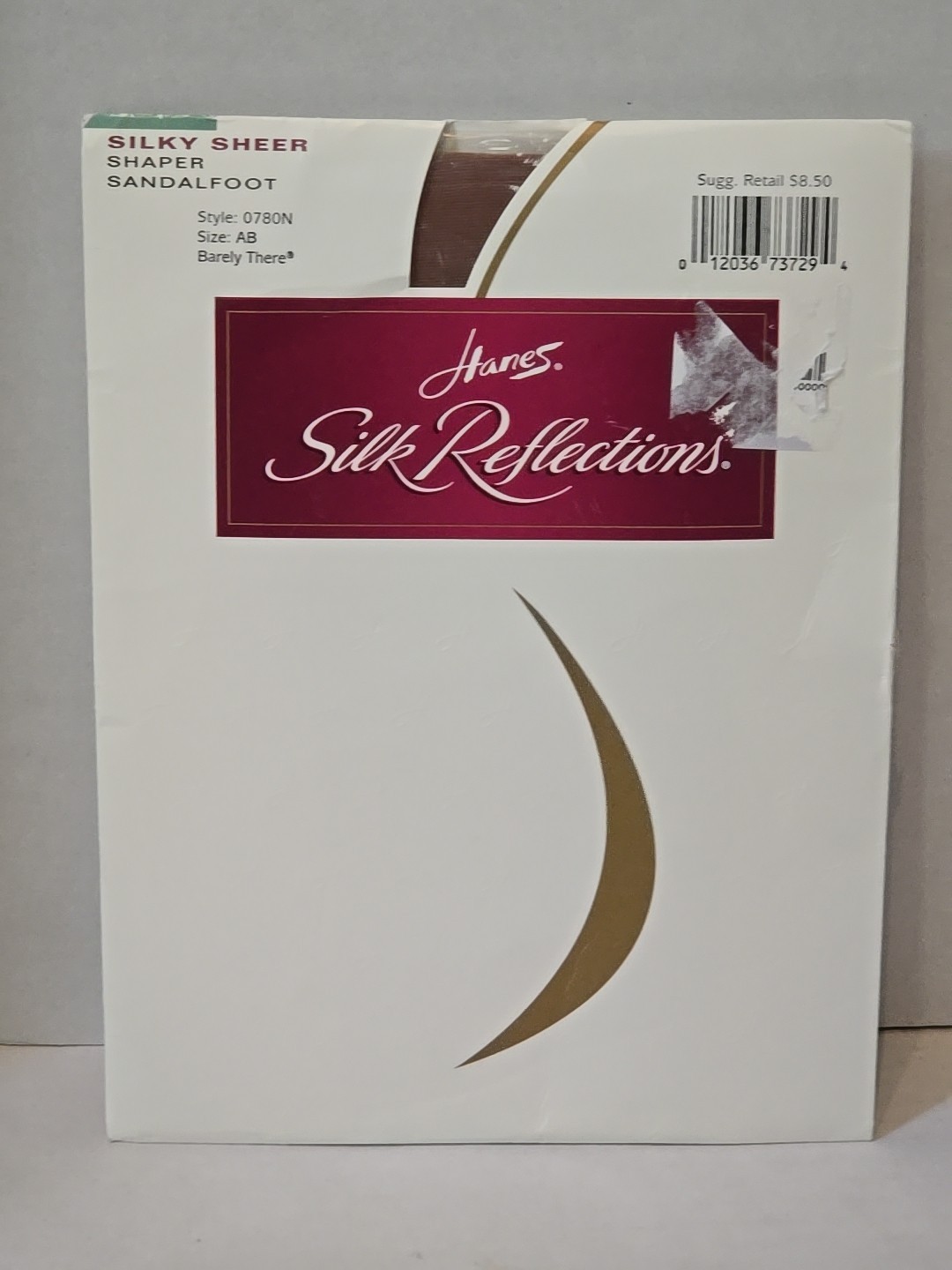 Hanes Silk Reflections Vintage Pantyhose Silky Sheer 0780N Sandalfoot AB
