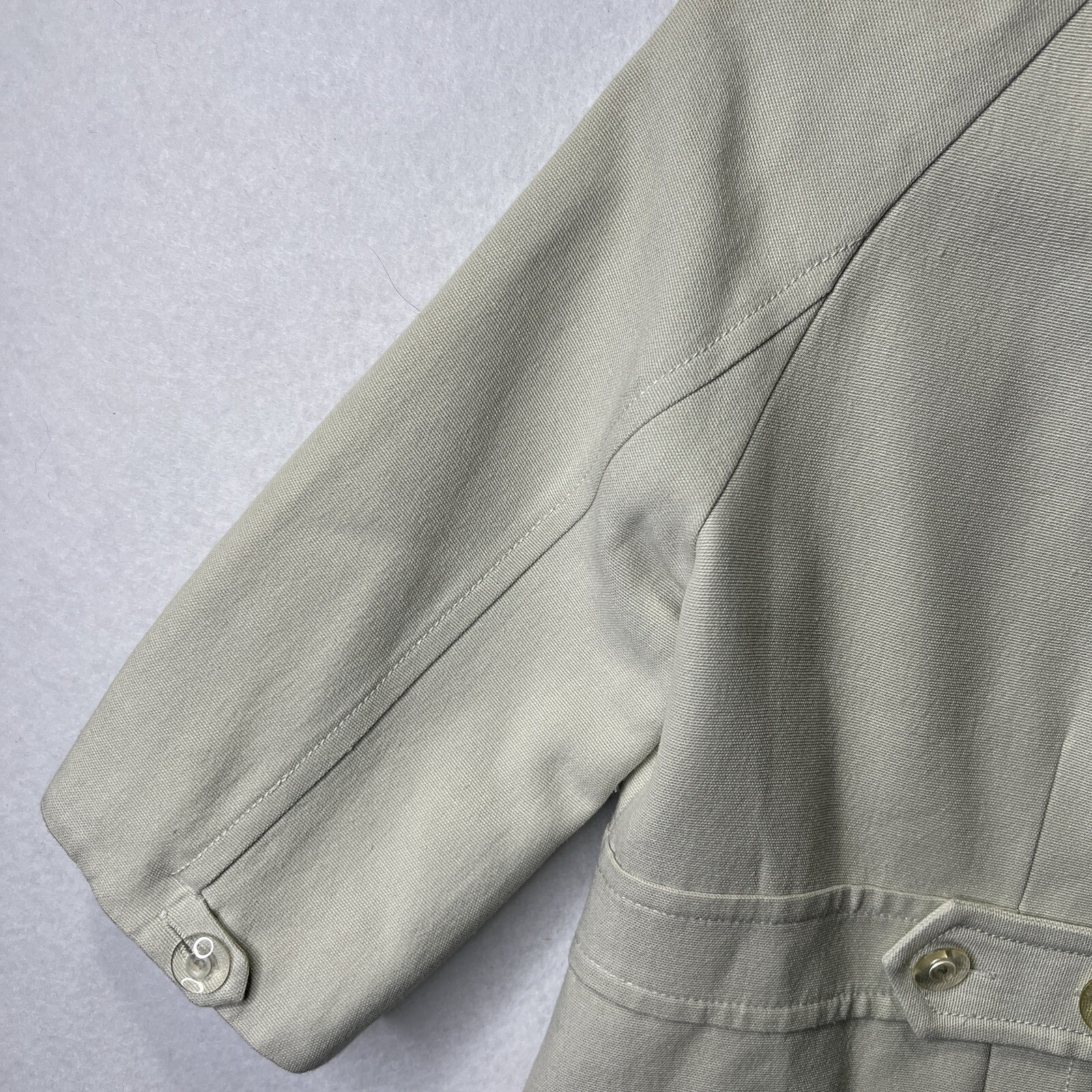 Original Penguin Silk Wool Cotton Zip Coat Jacket Cream Floral Lined Sz 4 Prep