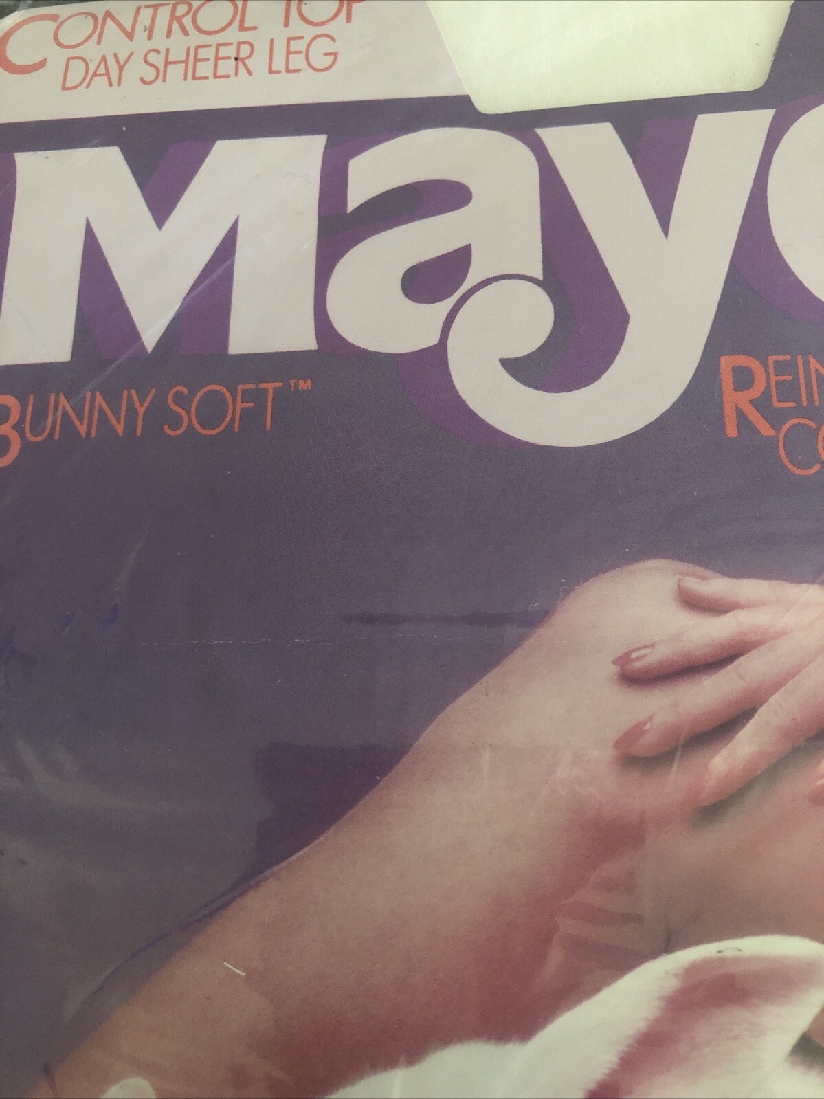 Vintage Mayer Bunny Soft Control Top Nylon Sheer Pantyhose White TALL 1985 USA