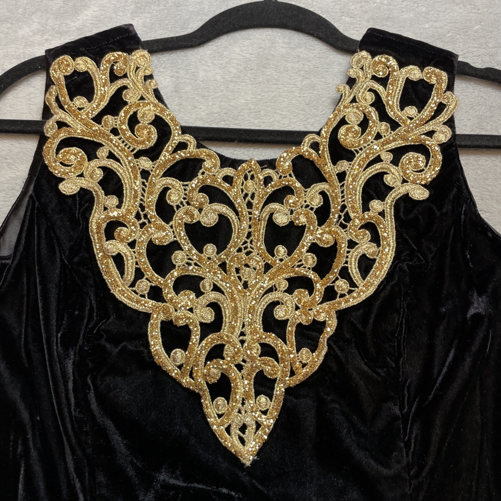 Vtg Scott McClintock Womens 2 Pc Formal Dress Bolero Jacket Size 10 Black Velvet
