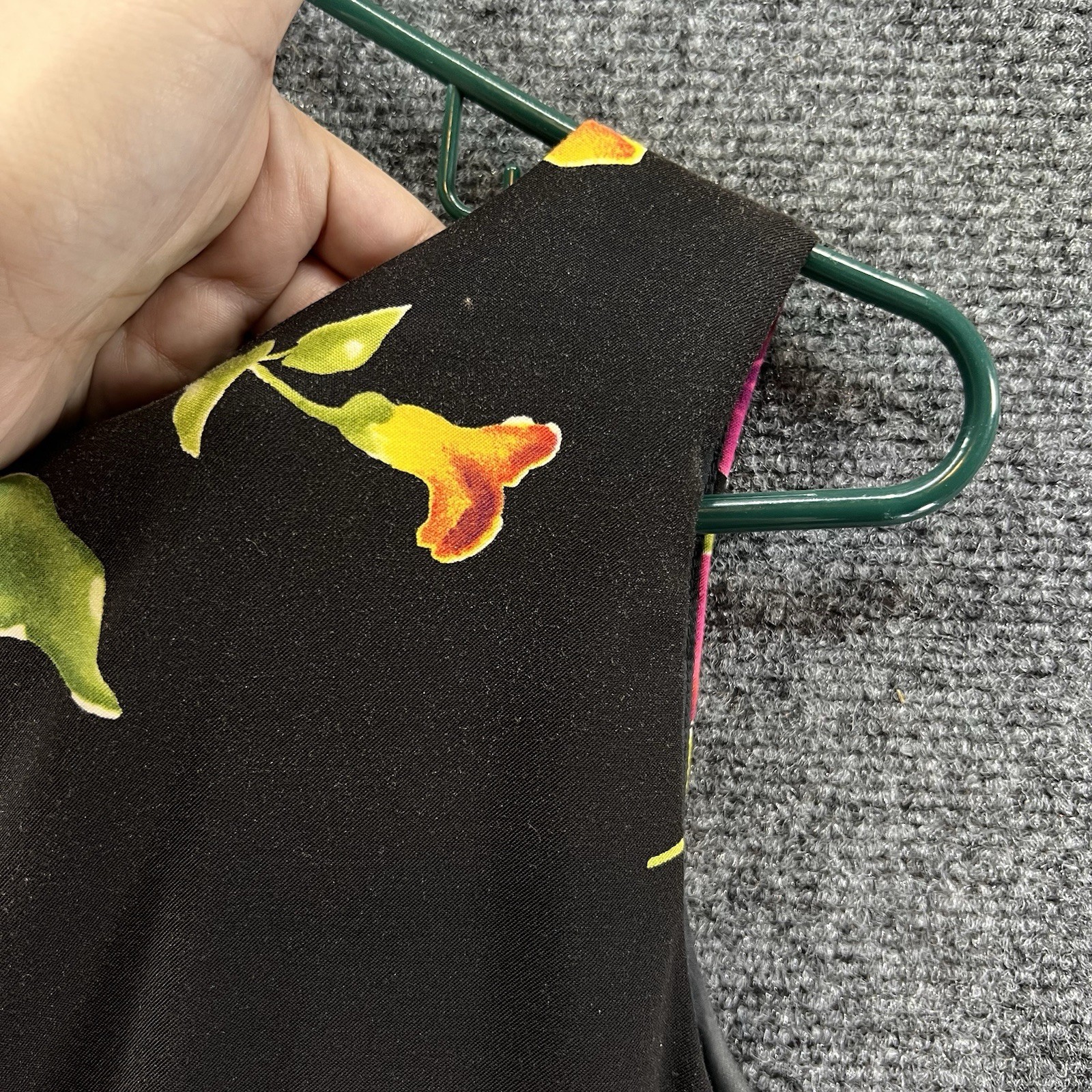 Vtg Jessica Howard Sleeveless Shift Dress Womens 8 Black Floral 90s Retro Whimsy
