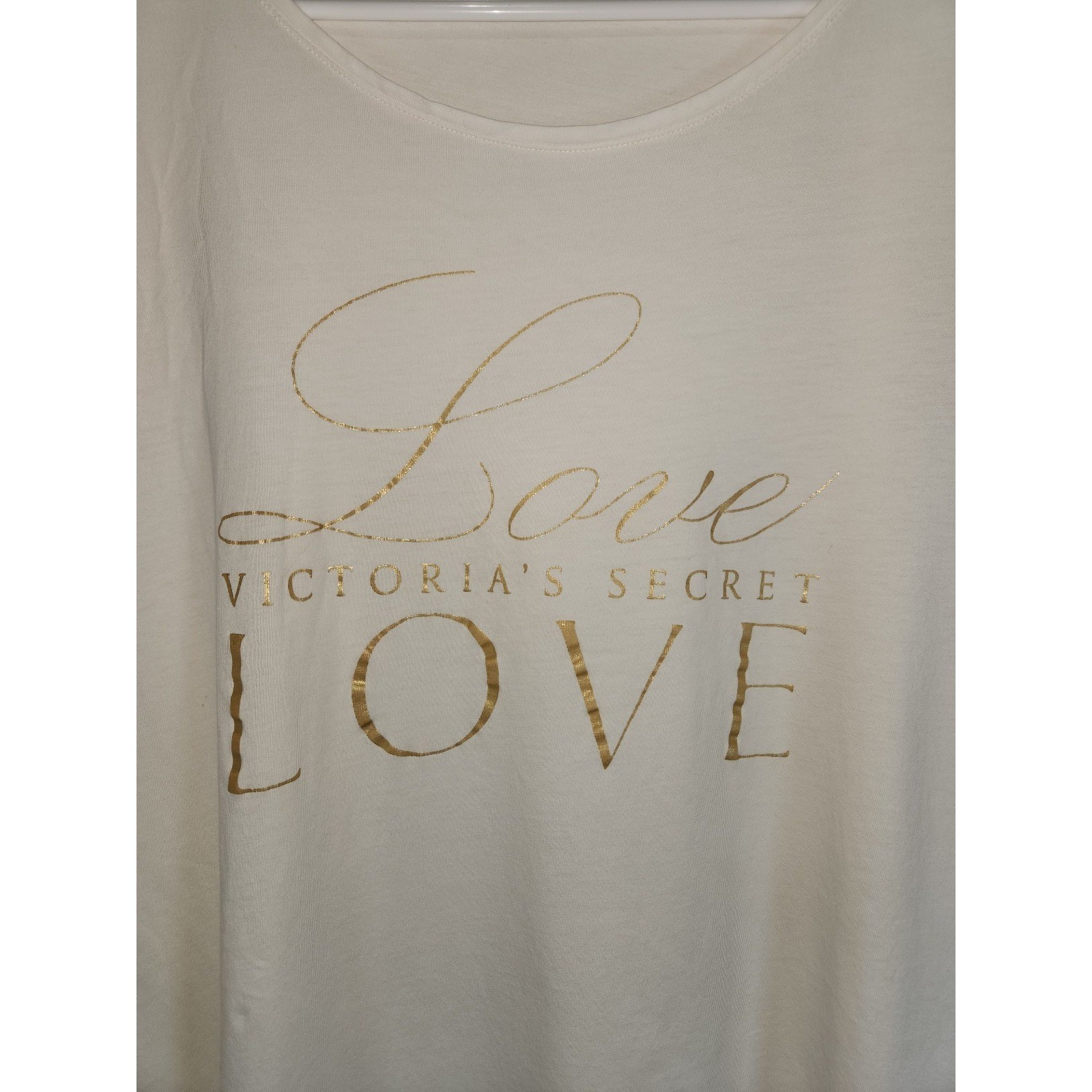Victoria&rsquo;s Secret Women&rsquo;s sz XL Off White Short Sleeved Sleep Shirt