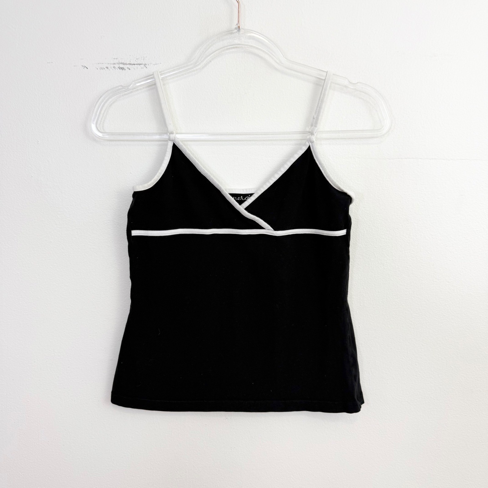 Vintage Y2K Energie Black Contrast Trim Cami Tank Top Women&rsquo;s Medium Stretch