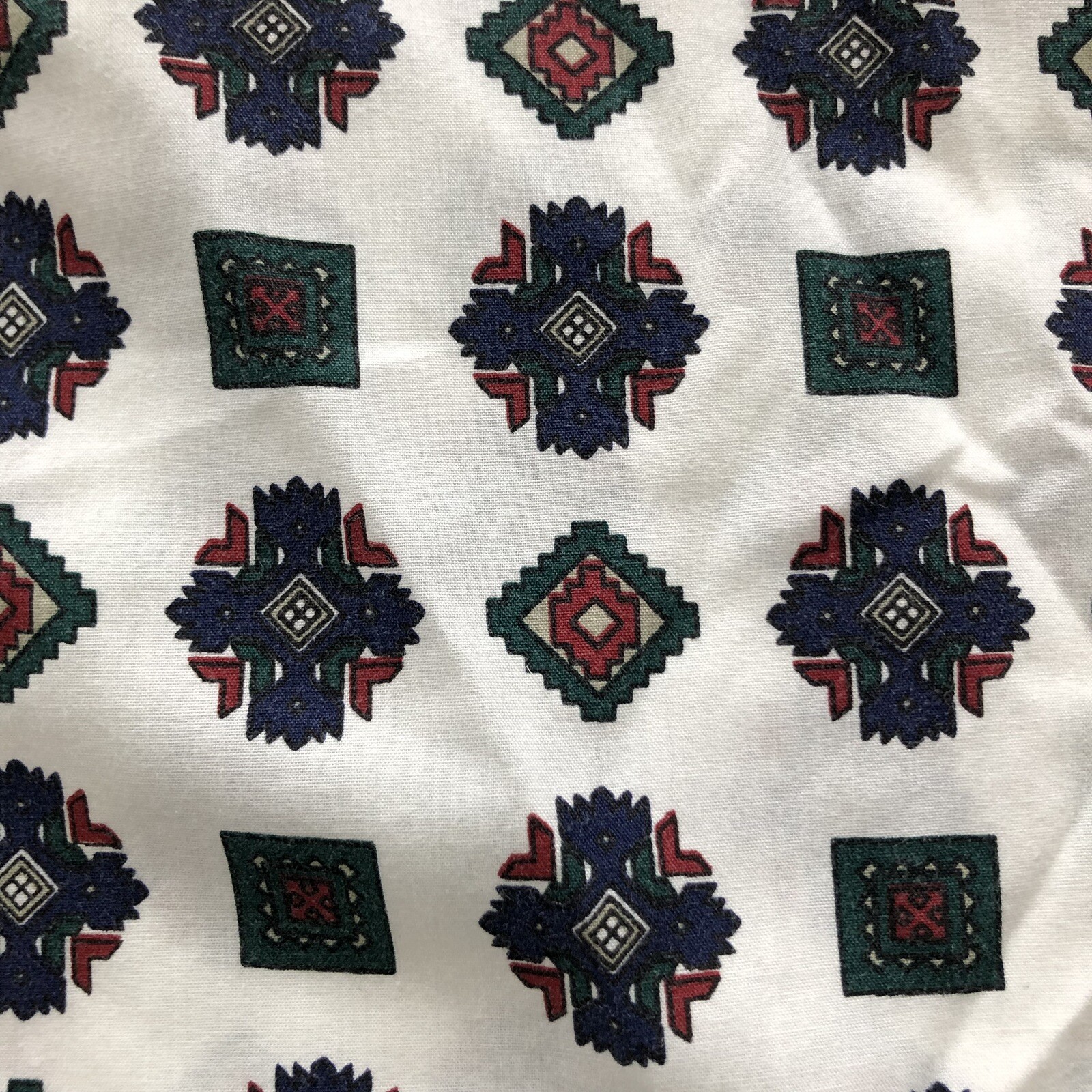 Southwestern Print Shirt Button Down Poly-Cotton Blend Pennylane Med Vintage