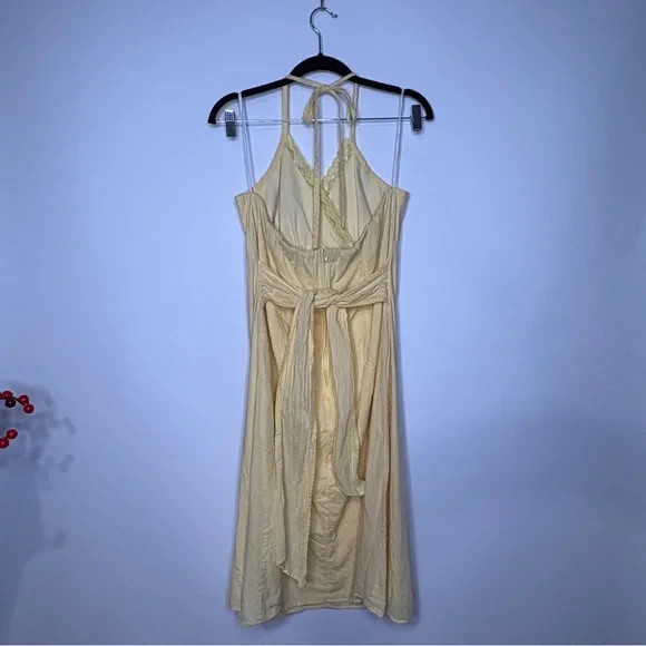 Vintage Torrid Butter Yellow Halter Neck Sundress Size 18 Made in USA