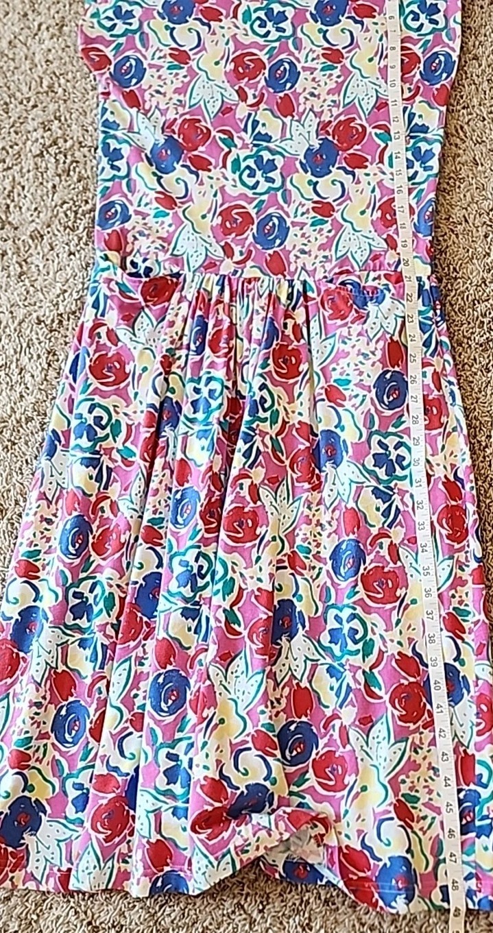 Vintage Laura Ashley Dress Womens Size S/m Floral Cottage Core Midi Pockets