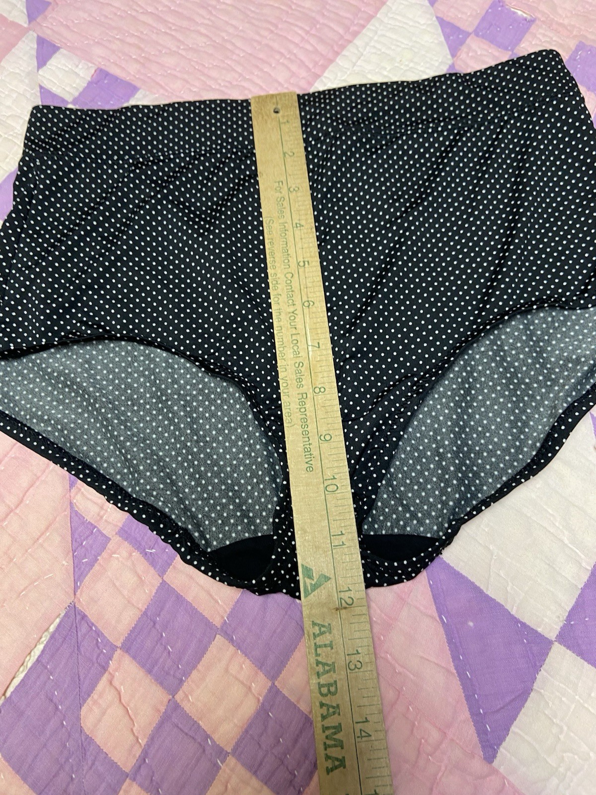 Warner’s L 7 Black & White Trim Polka Dot Bikini Panties