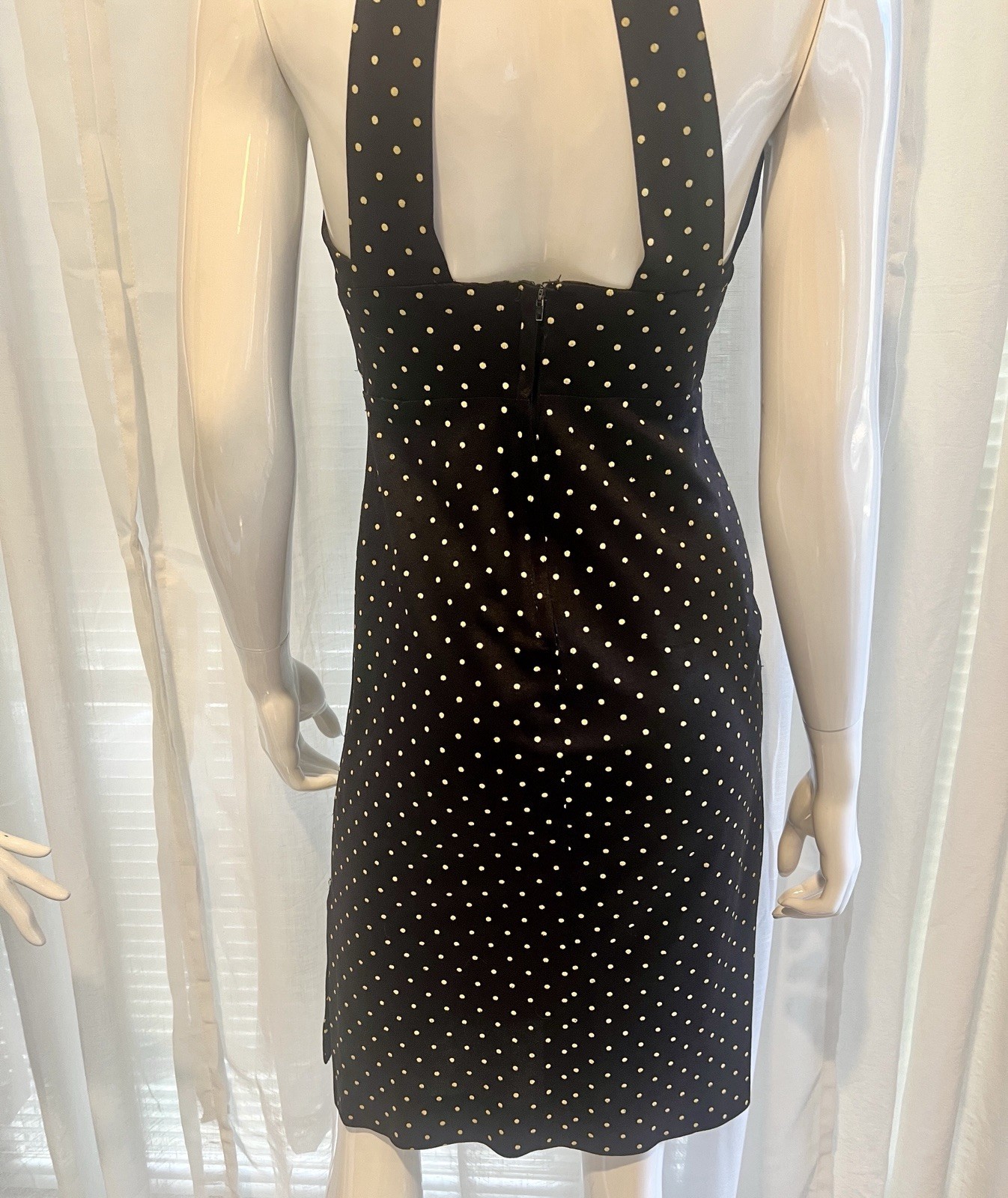 Young Edwardian Arpeja 60’s polka dot halter Neck Sexy back Dress