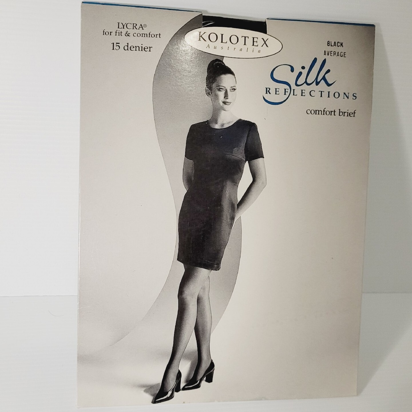 Vintage Kolotex Australia Silk Reflections 15 Denier Stockings – Black Average
