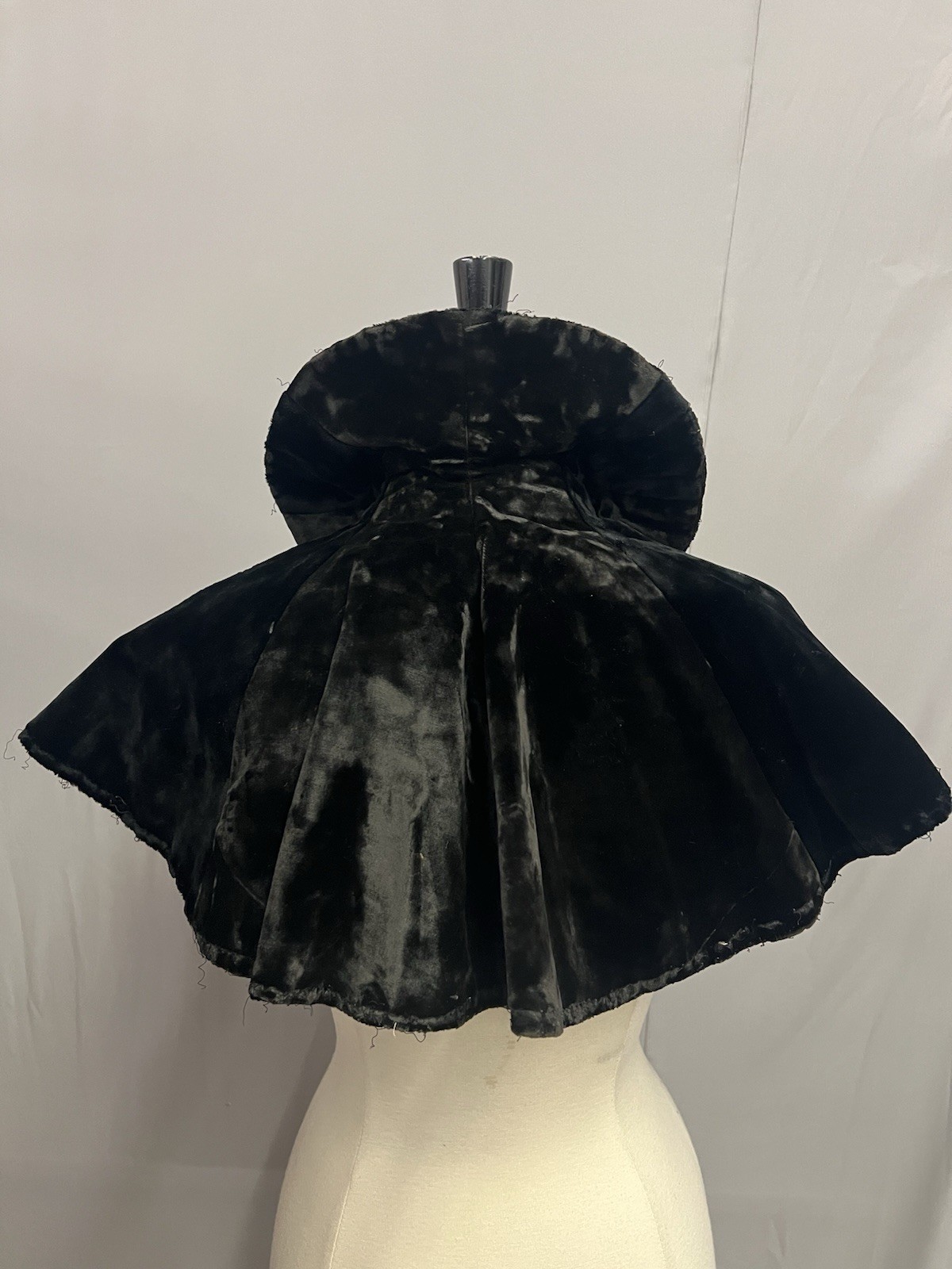Elegant 1890’s Black Plush Velvet Caplet
