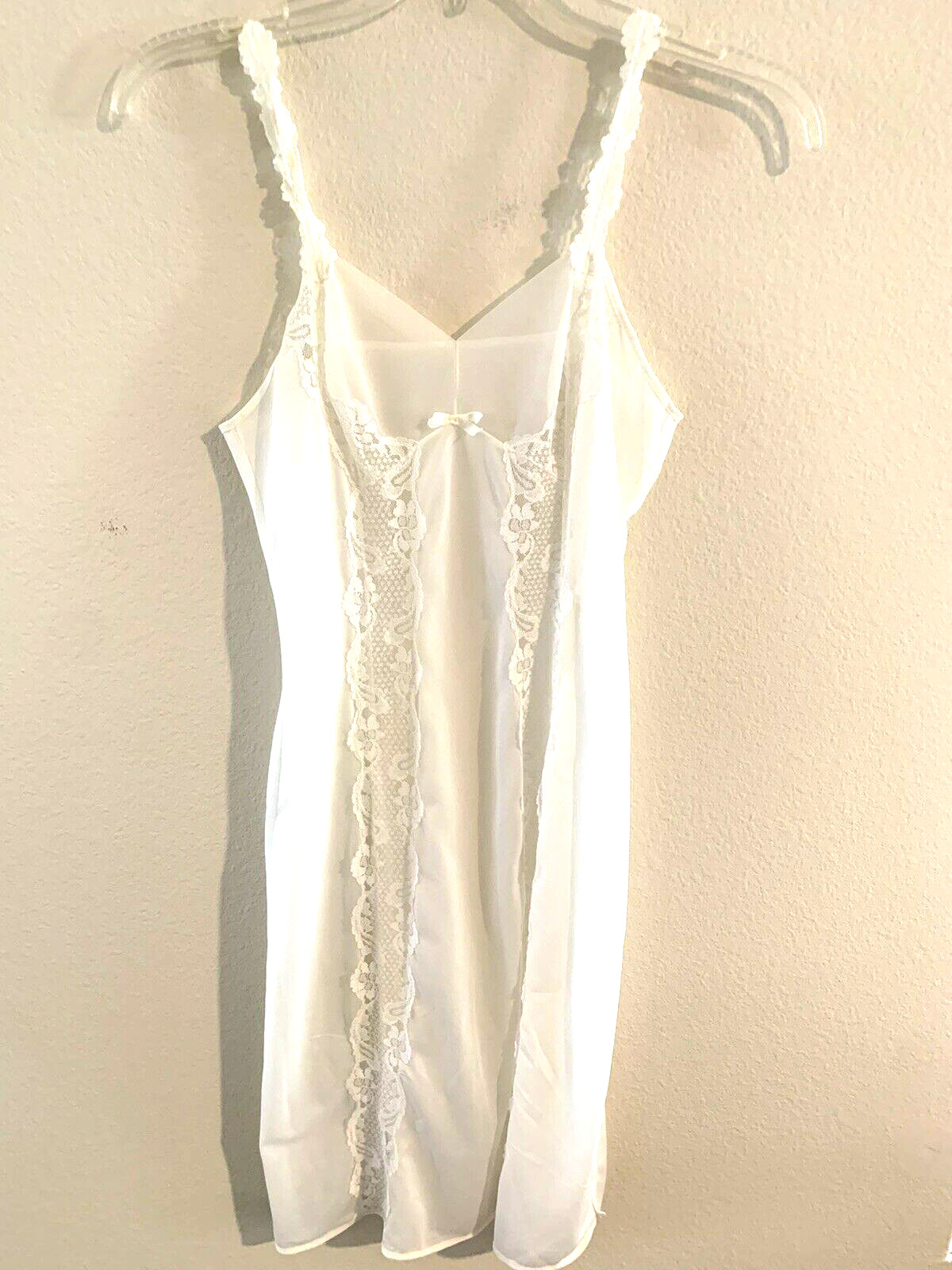 SCHIESSER Germany Slip Size 42 XS White Lace Nylon Vintage